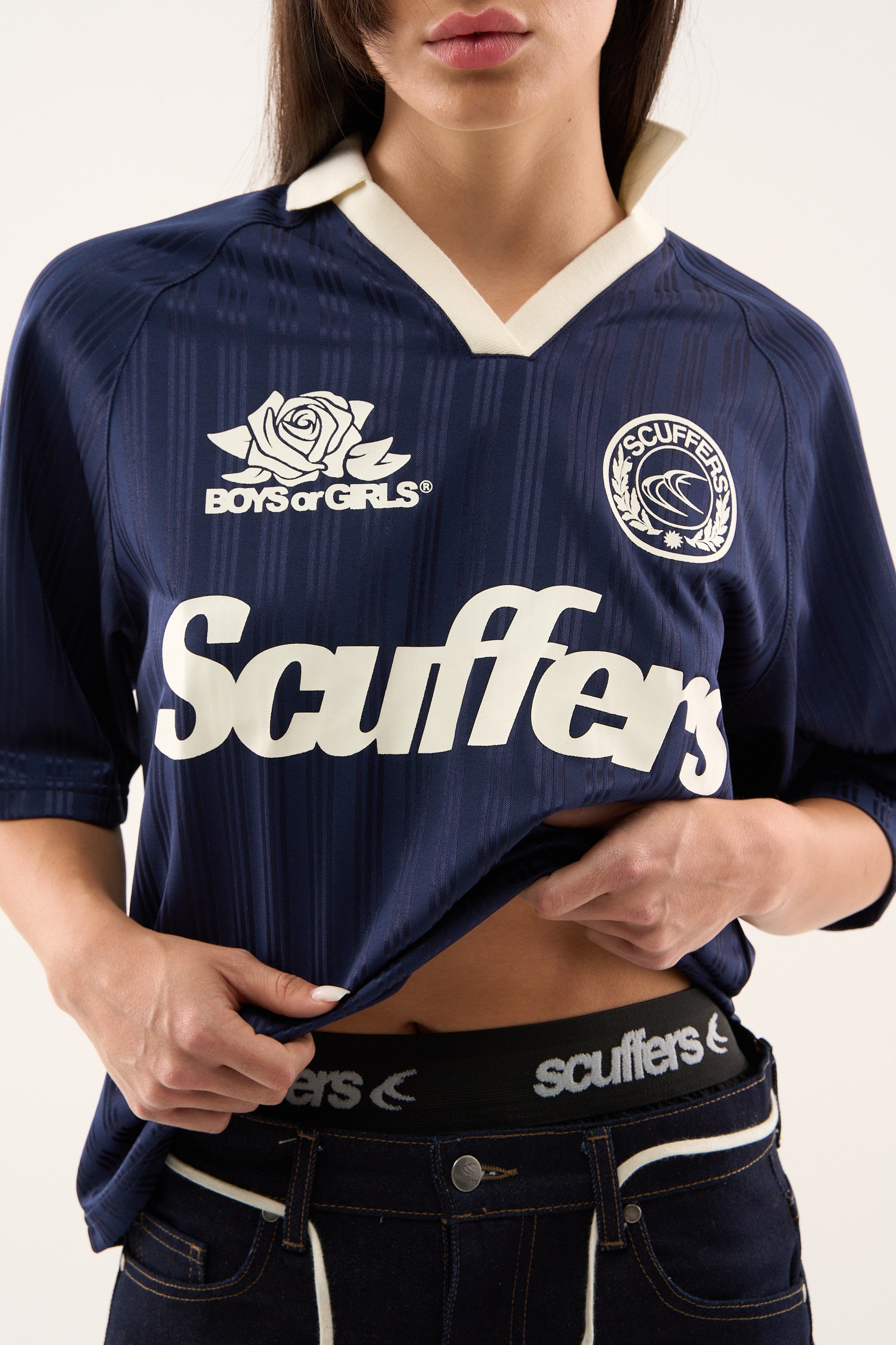 Pearl Navy Football T-Shirt