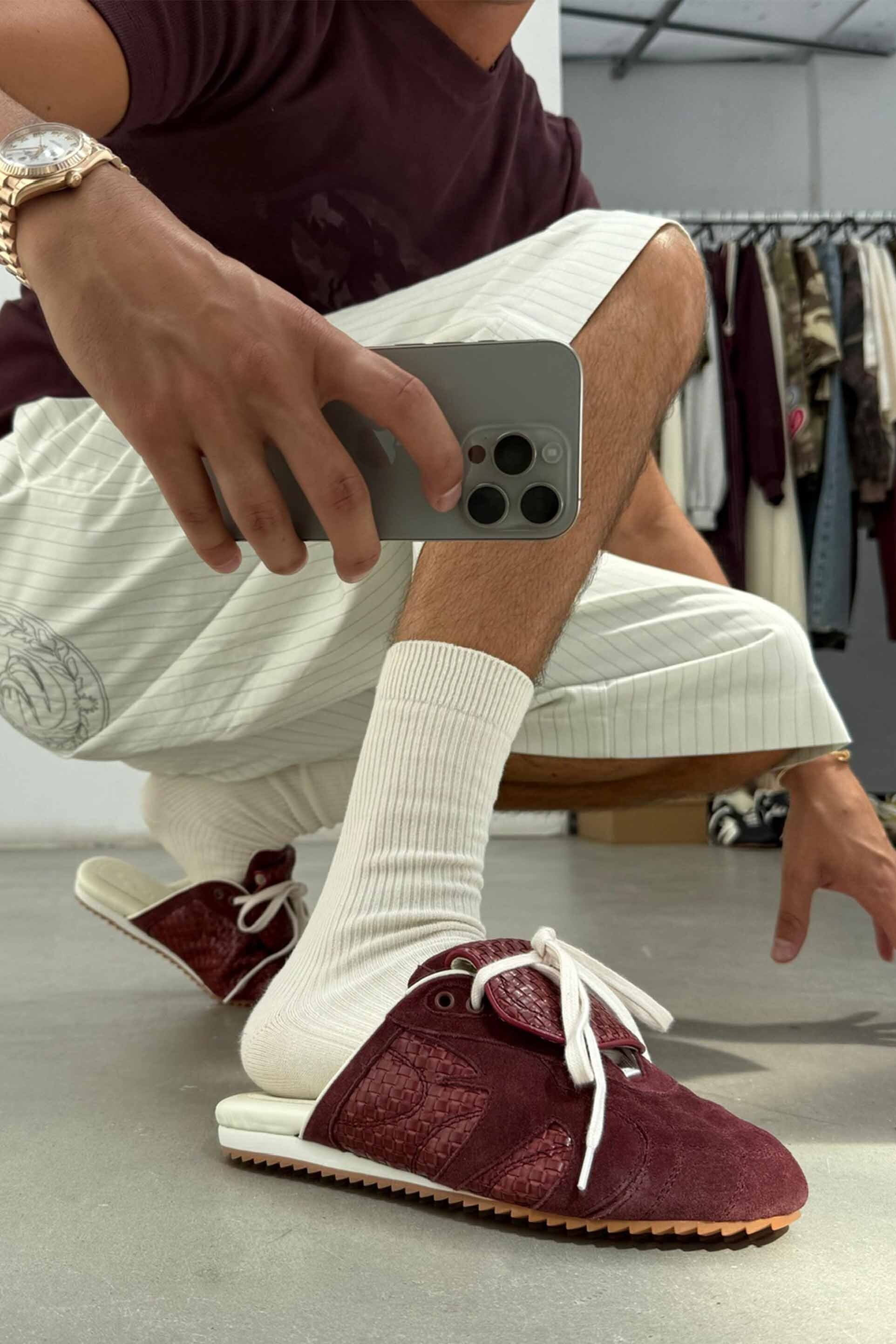 Iconic Mule Red Wine Sneaker