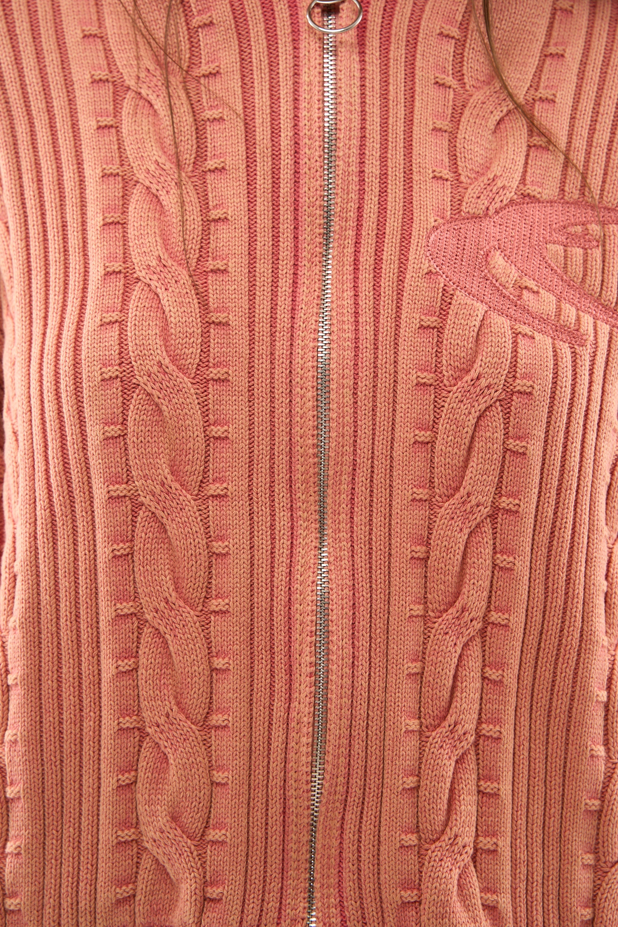 Latte Zipper Pink Knit