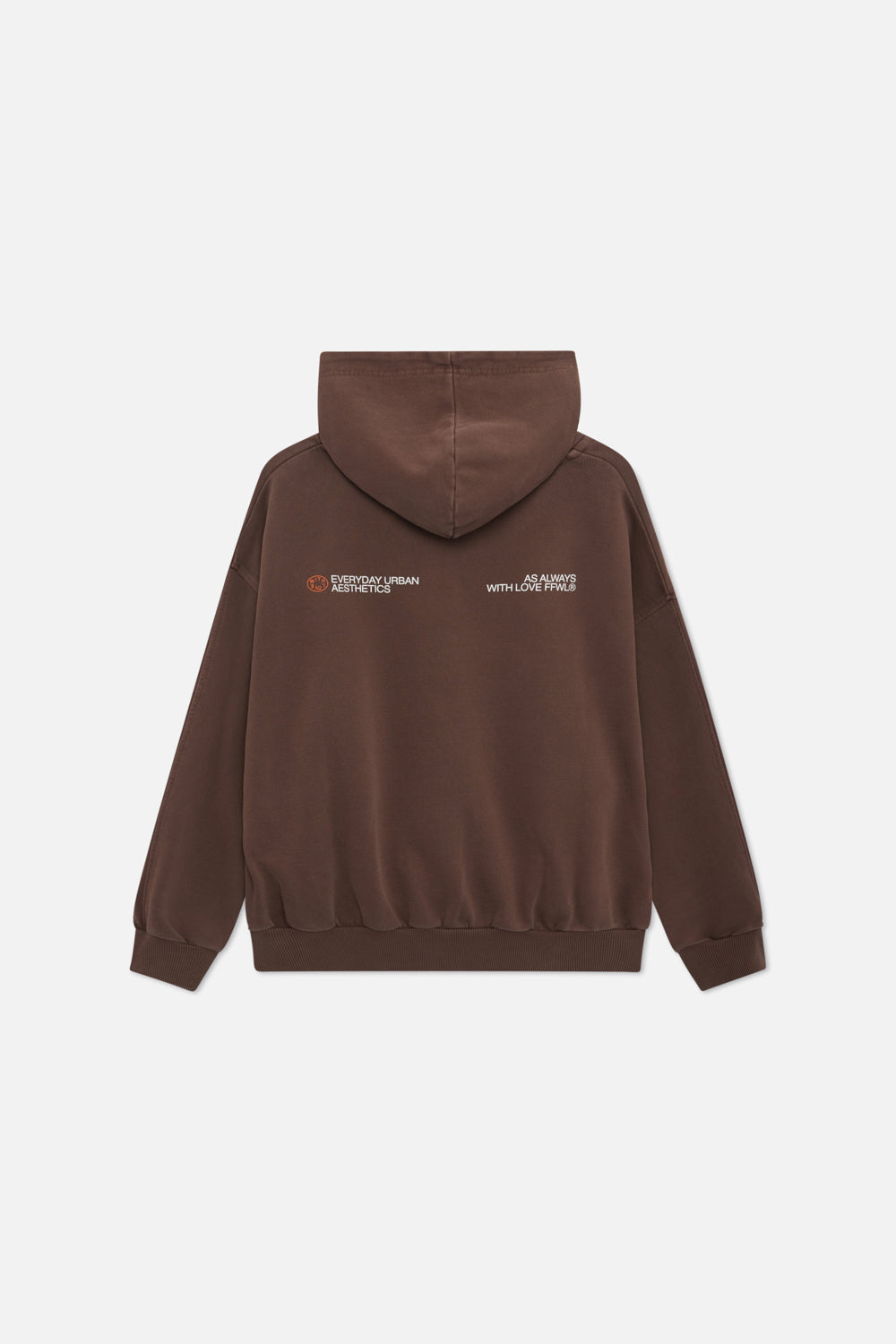 Outline Chocolate Zipped Hoodie