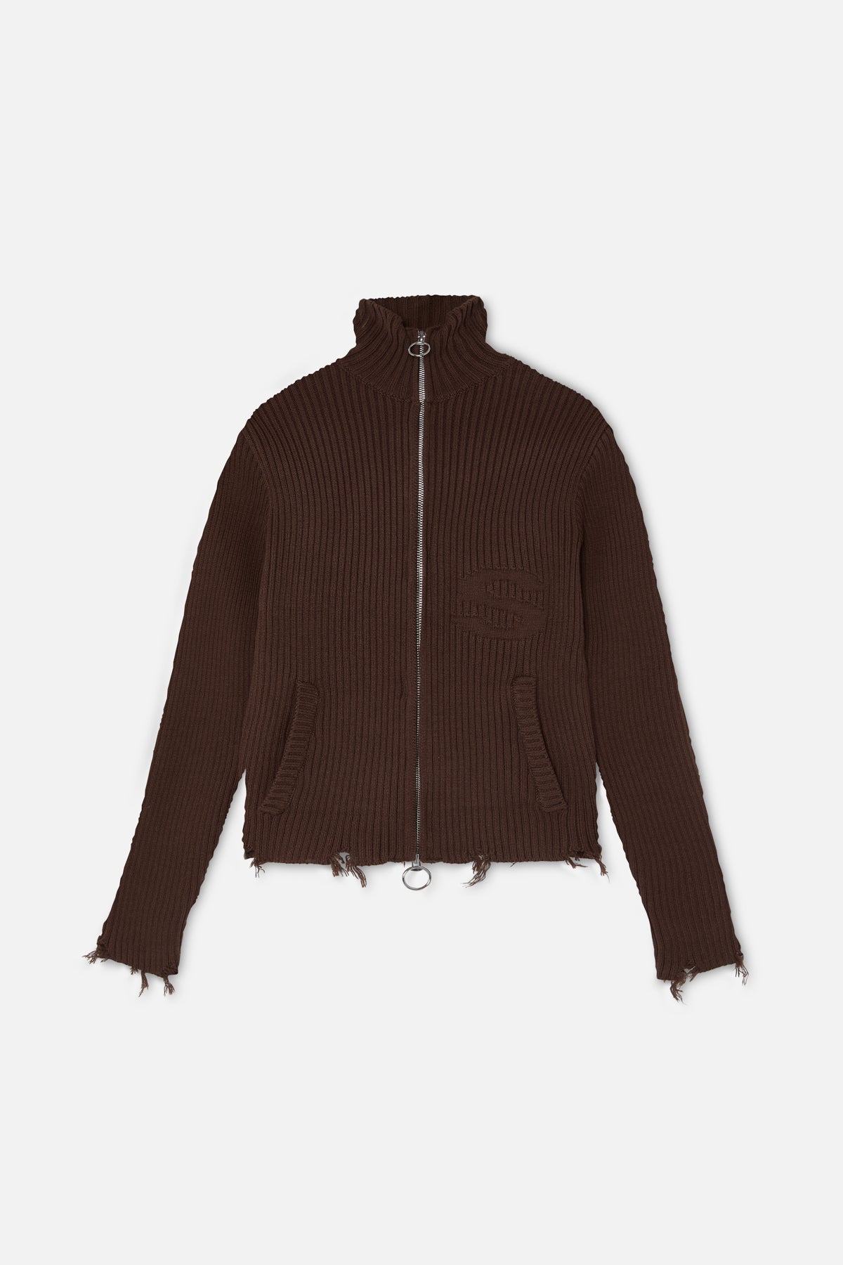 Bawdy Knit Brown Zipper