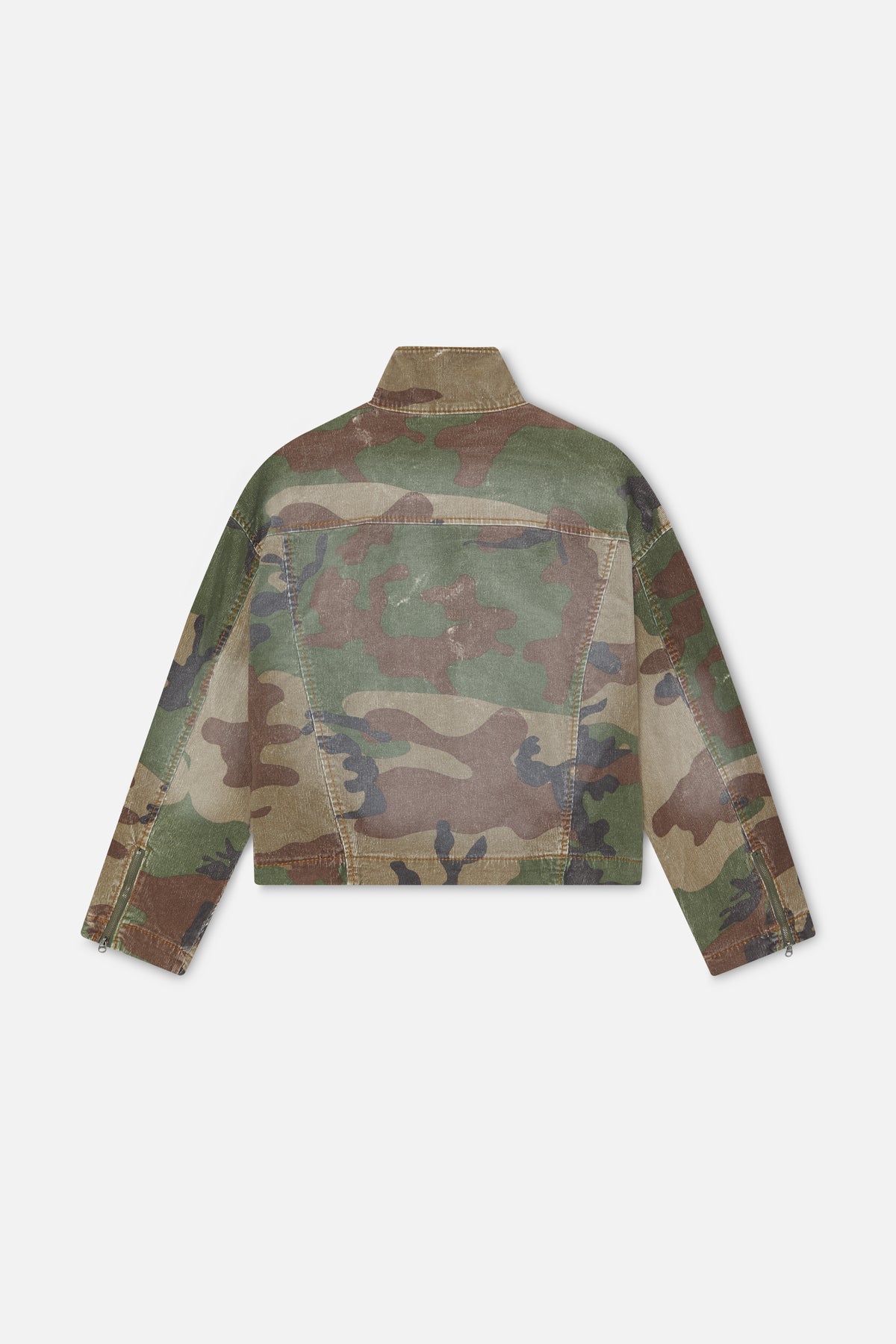 Corduroy Flared Camo Jacket