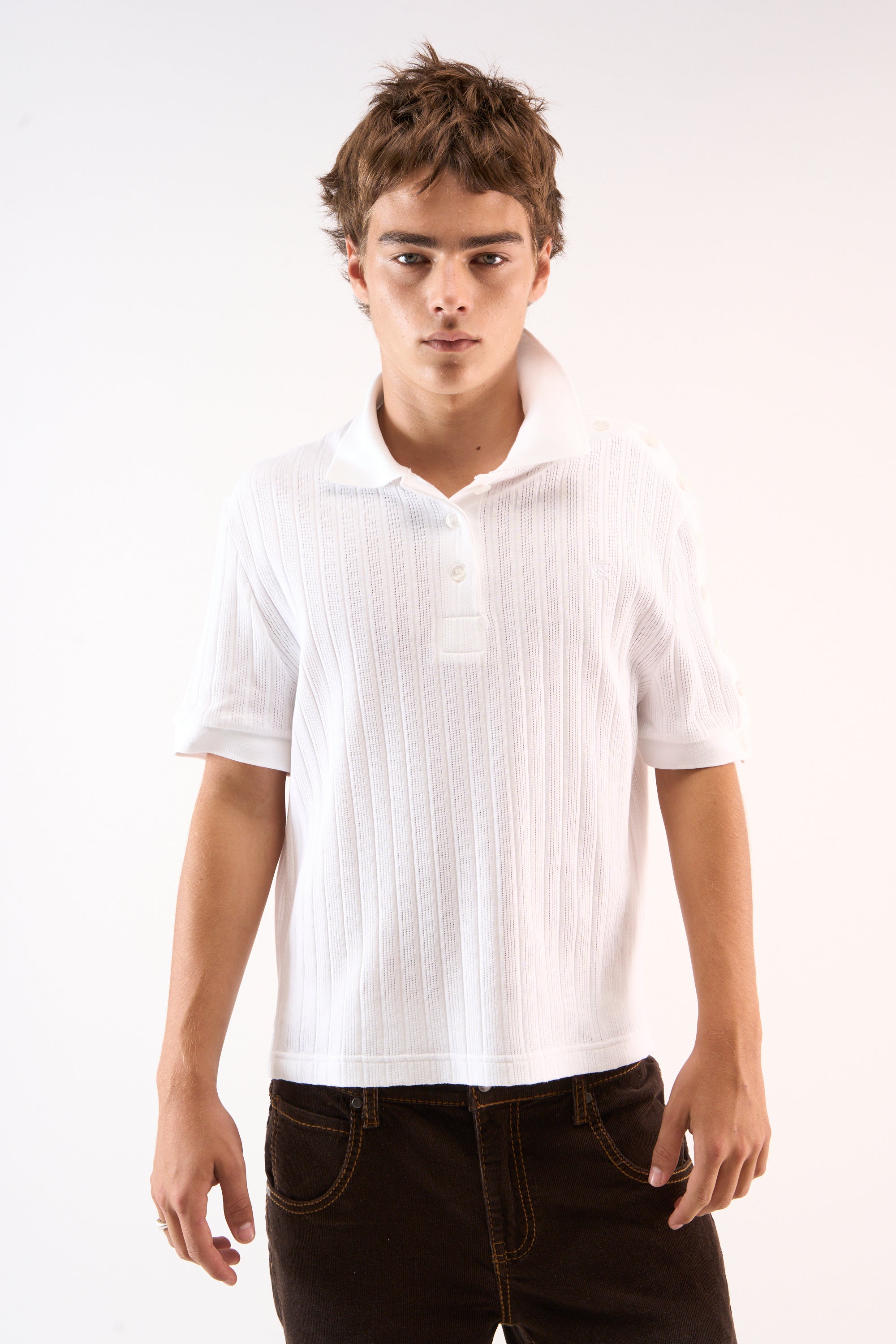 Placket White Polo