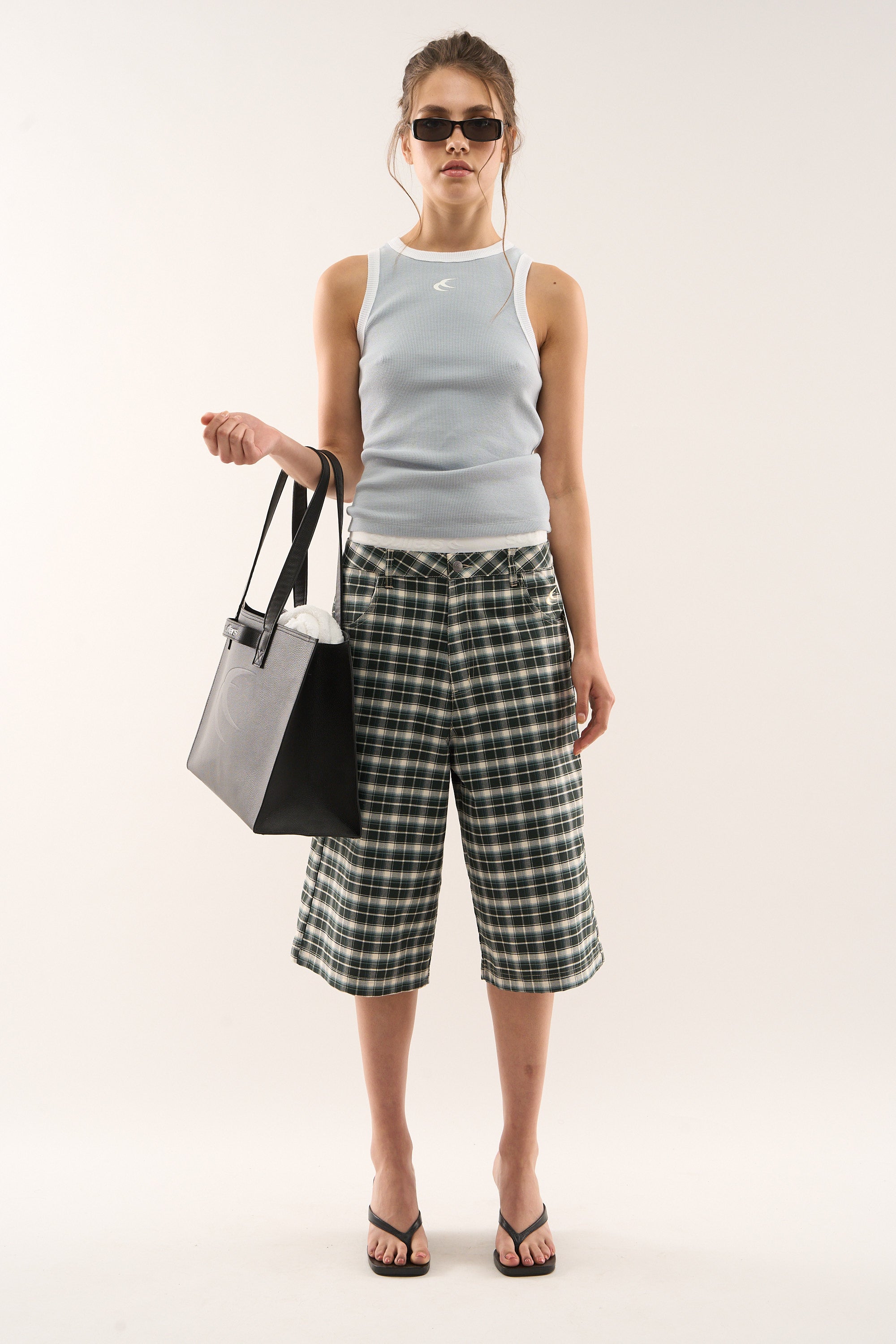 Checkered Green Jorts