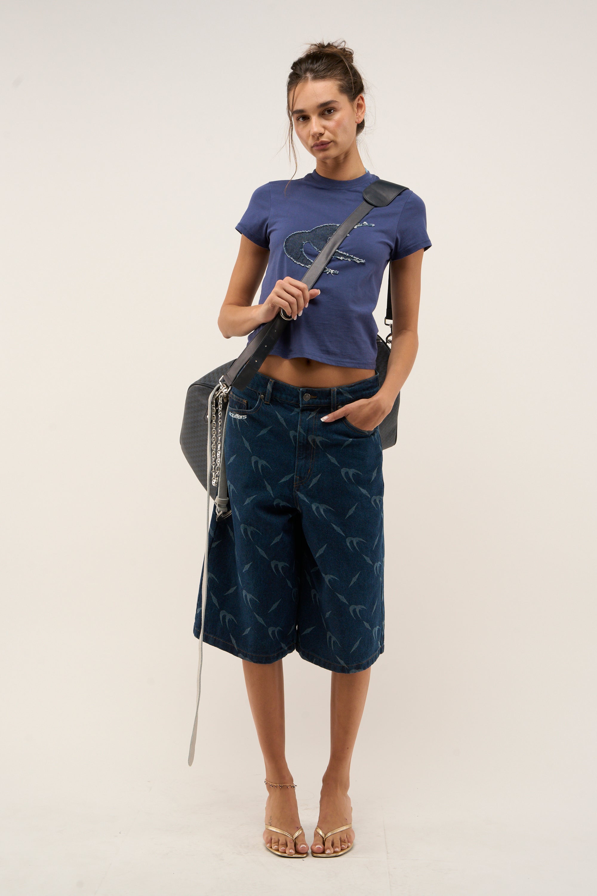 Silver Dark Blue Jorts