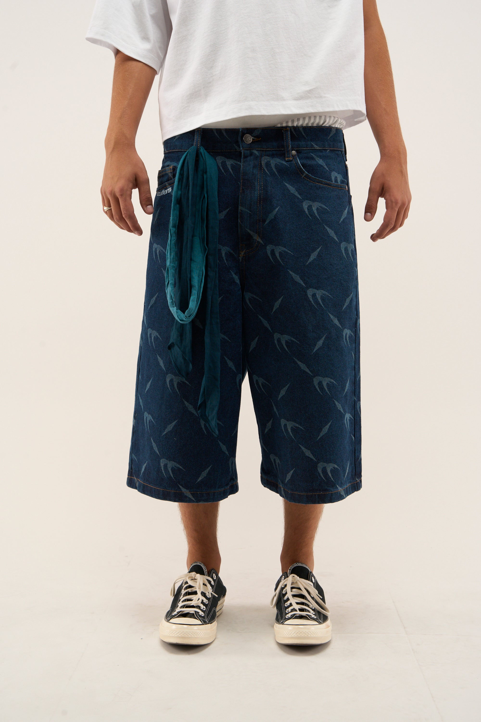 Silver Dark Blue Jorts