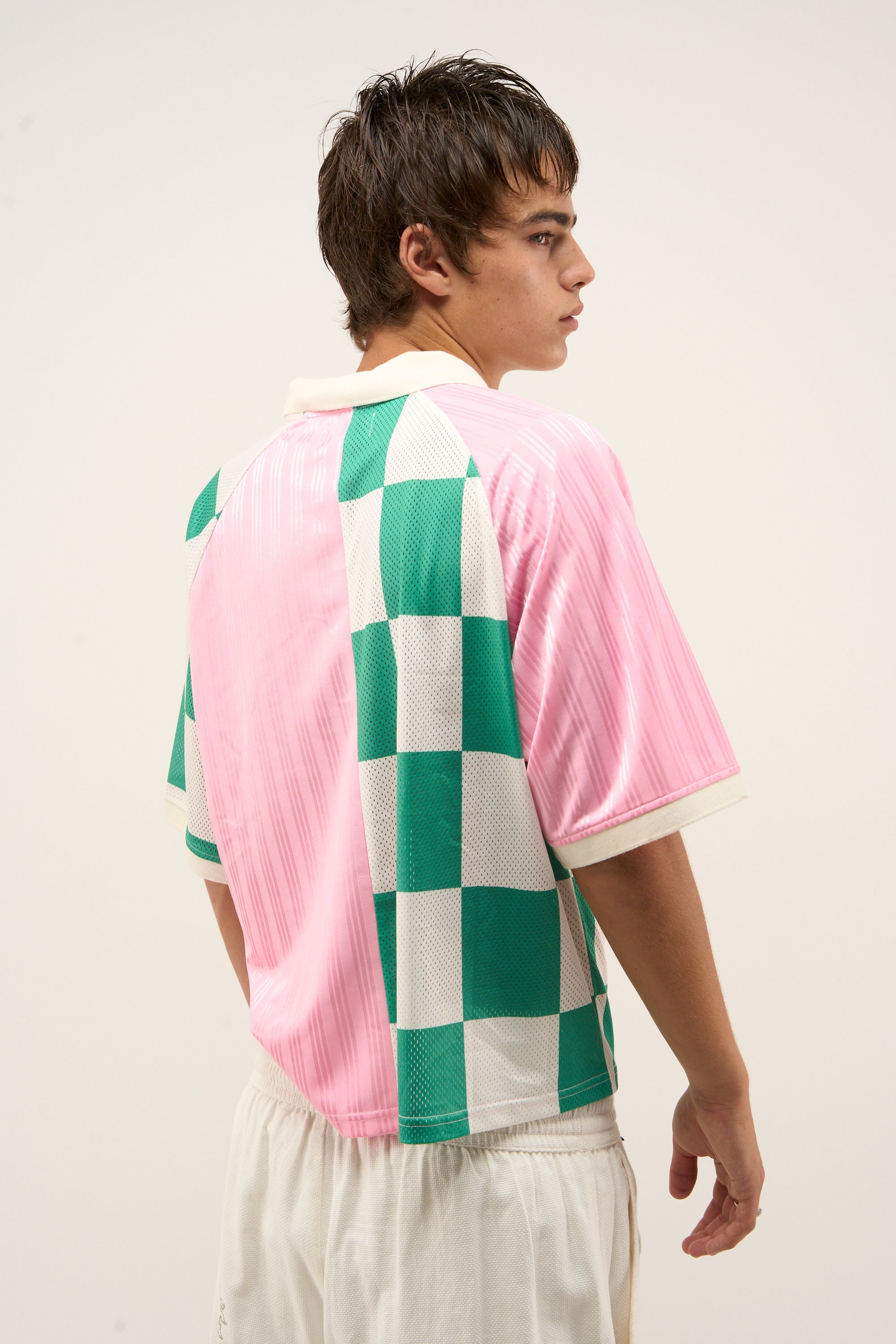 Madrid Pink & Checkered Football T-Shirt