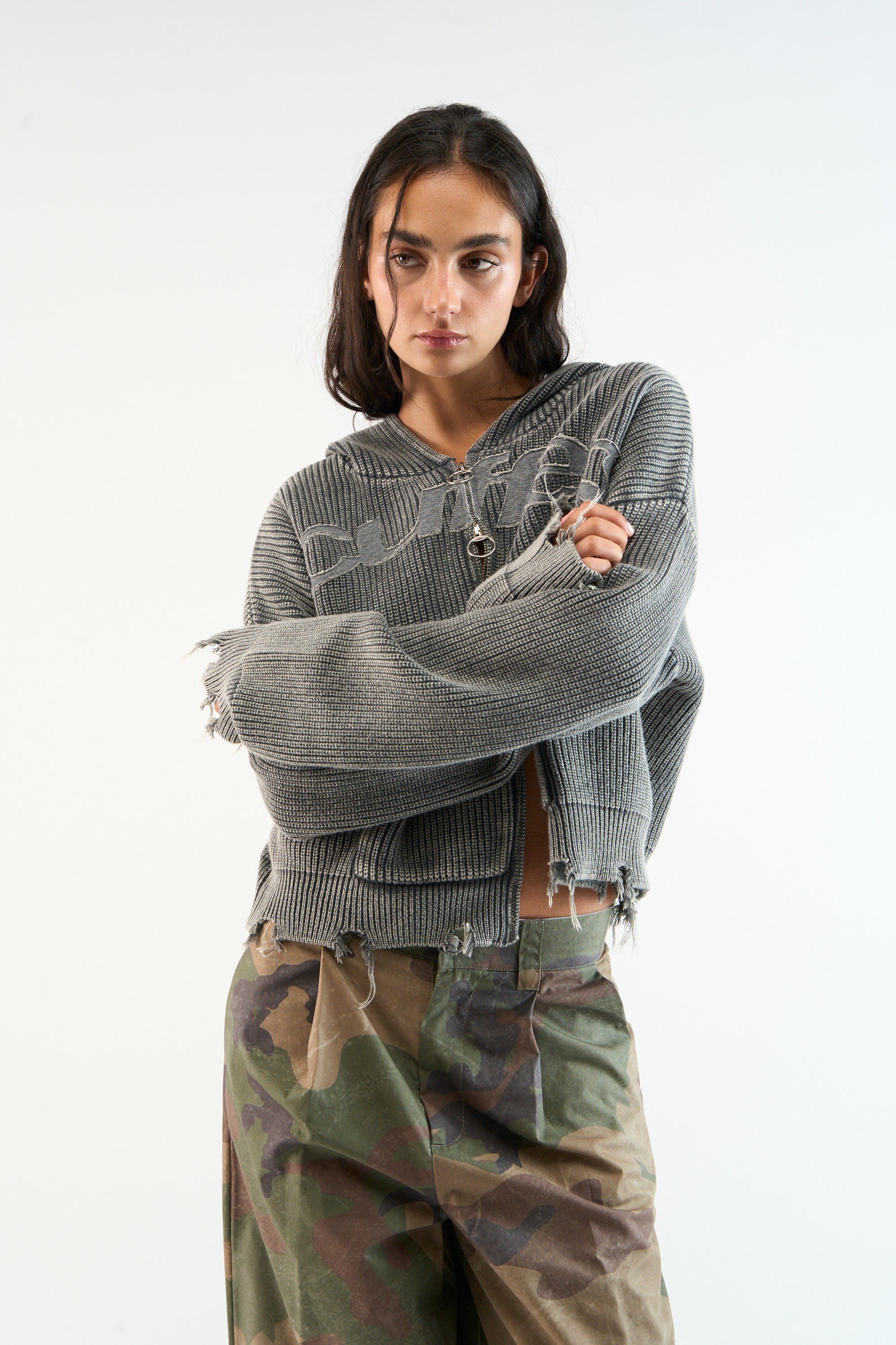 New Light Dark Buzz Knit Zipper