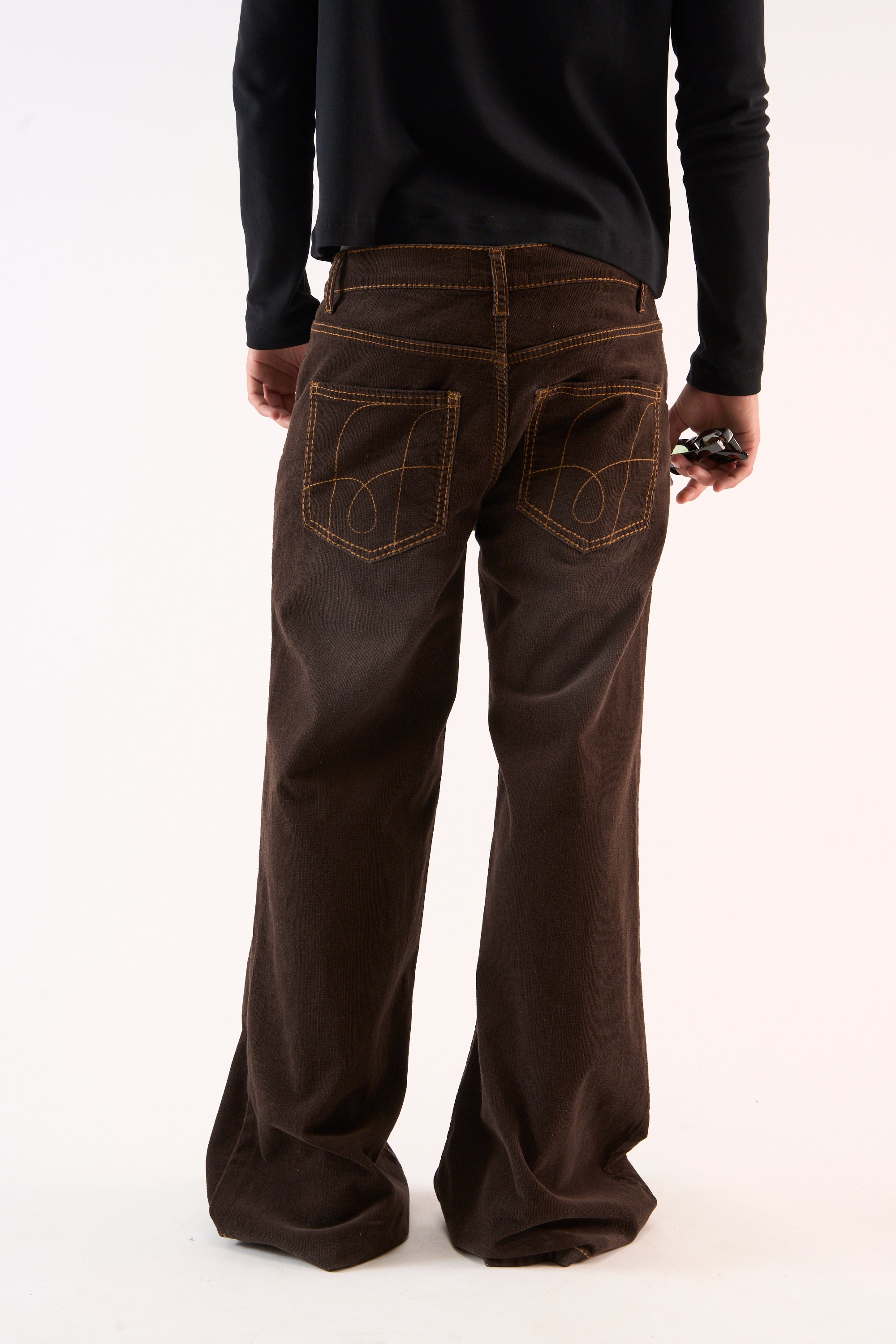 Corduroy Flared Brown Pants