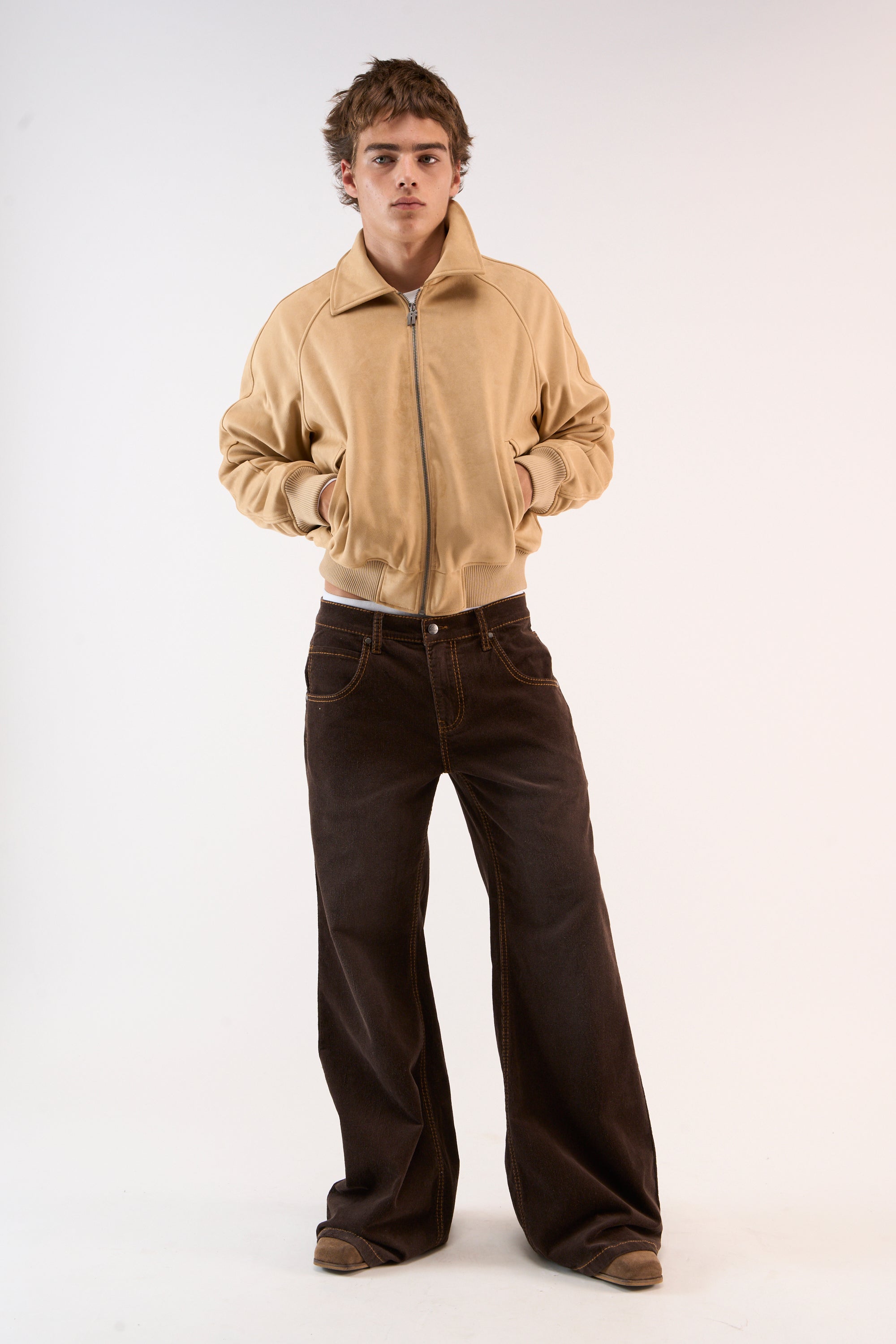 Suede Camel Raw Jacket