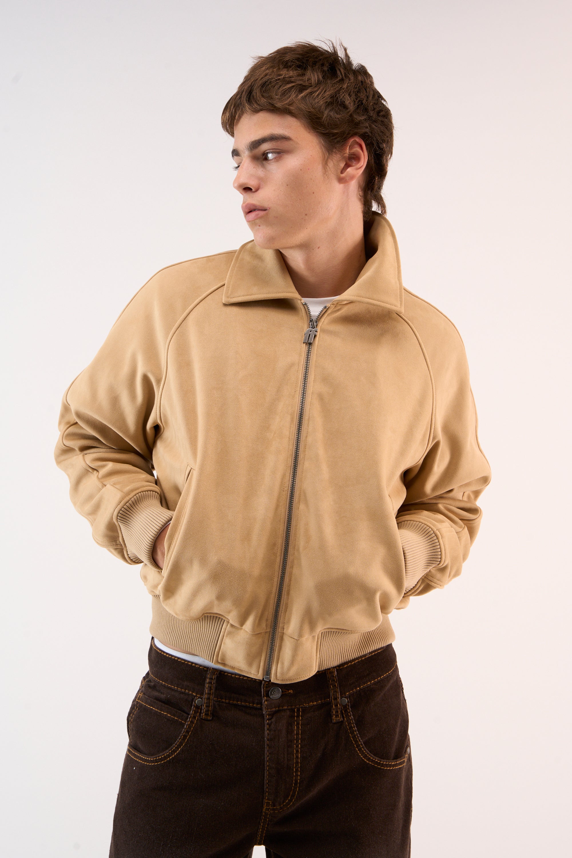 Suede Camel Raw Jacket