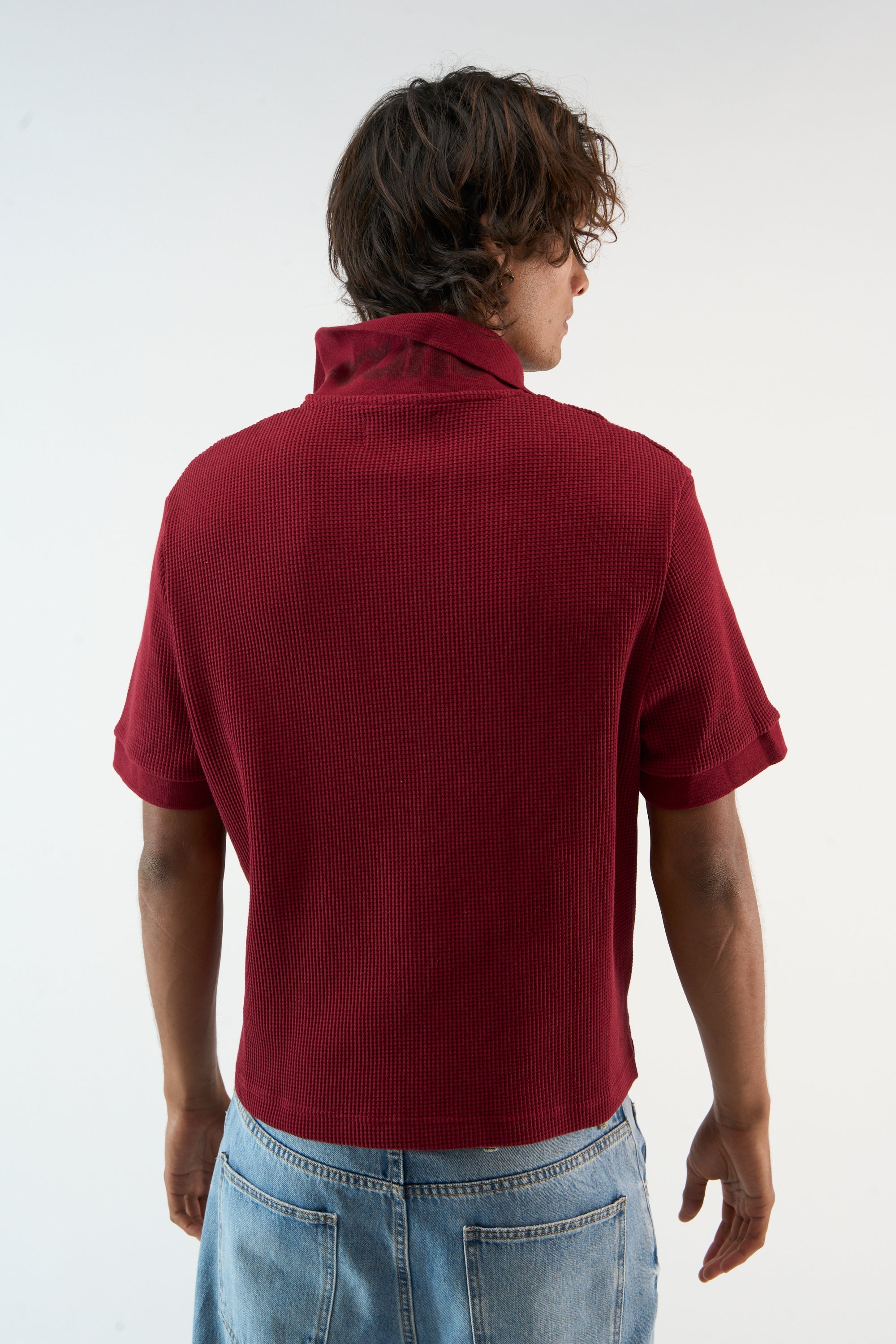 Waffle Burgundy Polo