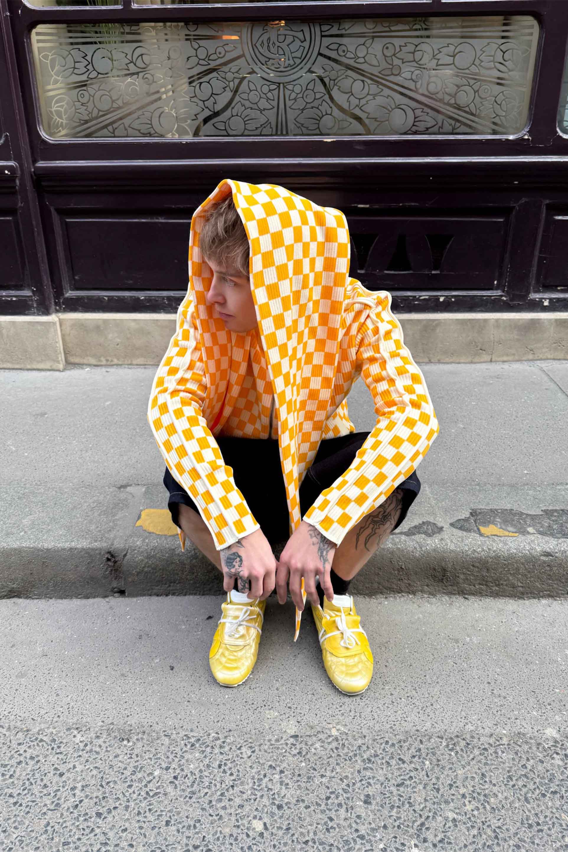 Monaco Yellow Checkered Zipper