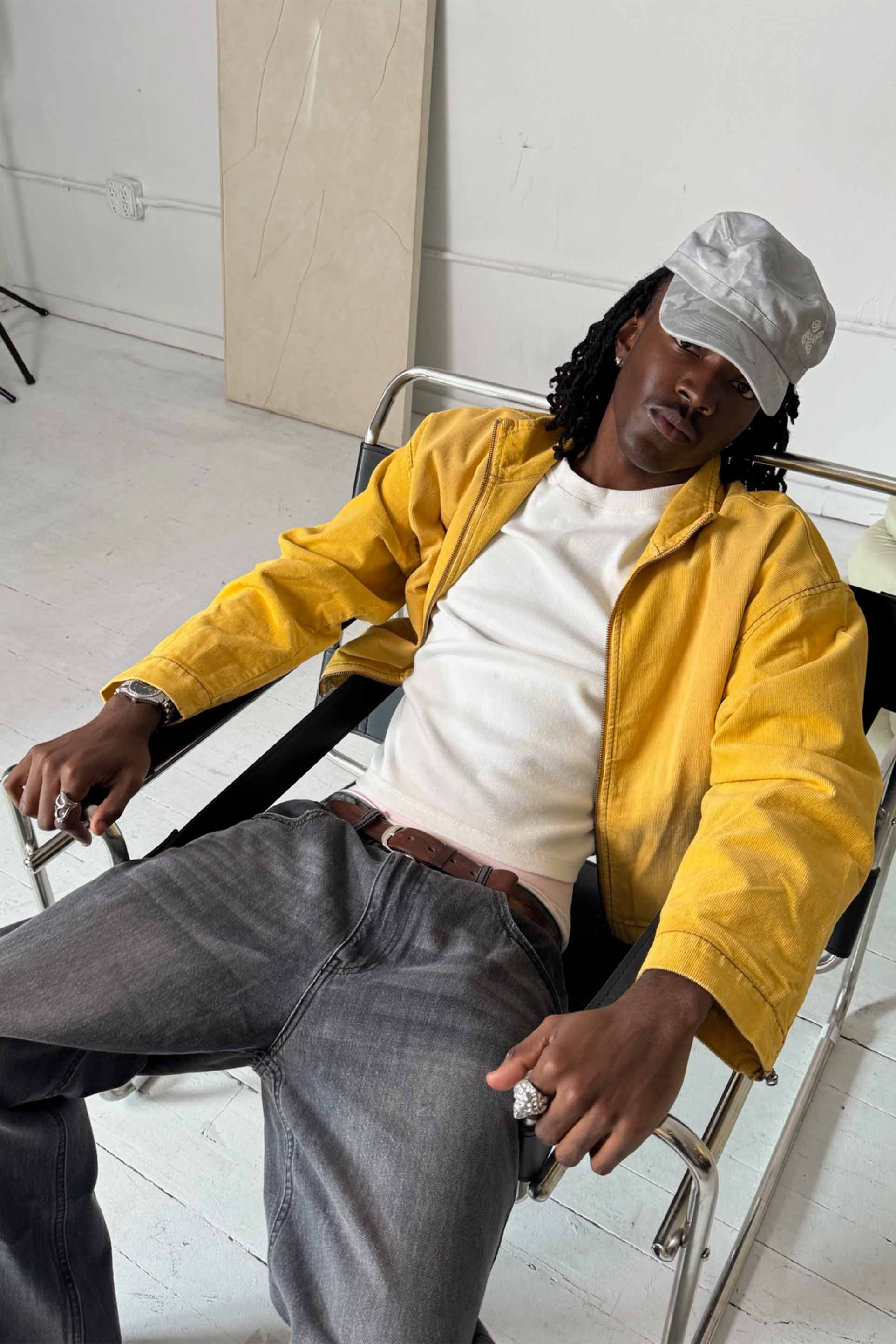 Corduroy Flared Yellow Jacket