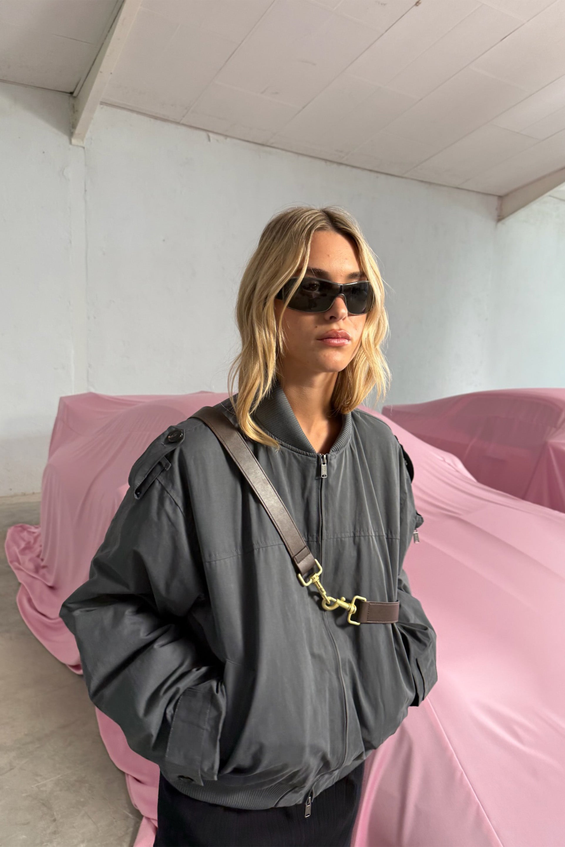 London Dark Grey Bomber Jacket