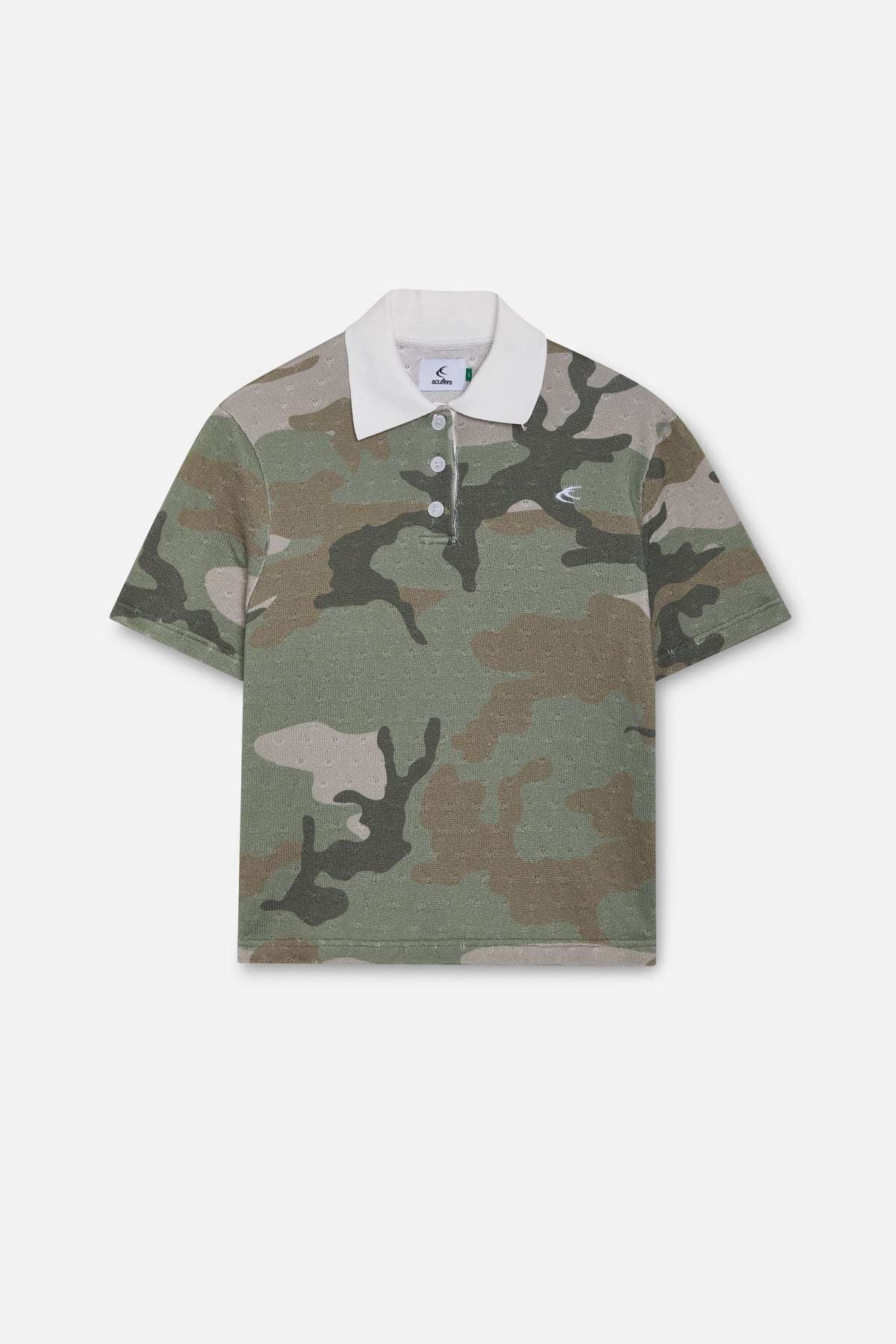 Openwork Camo Polo