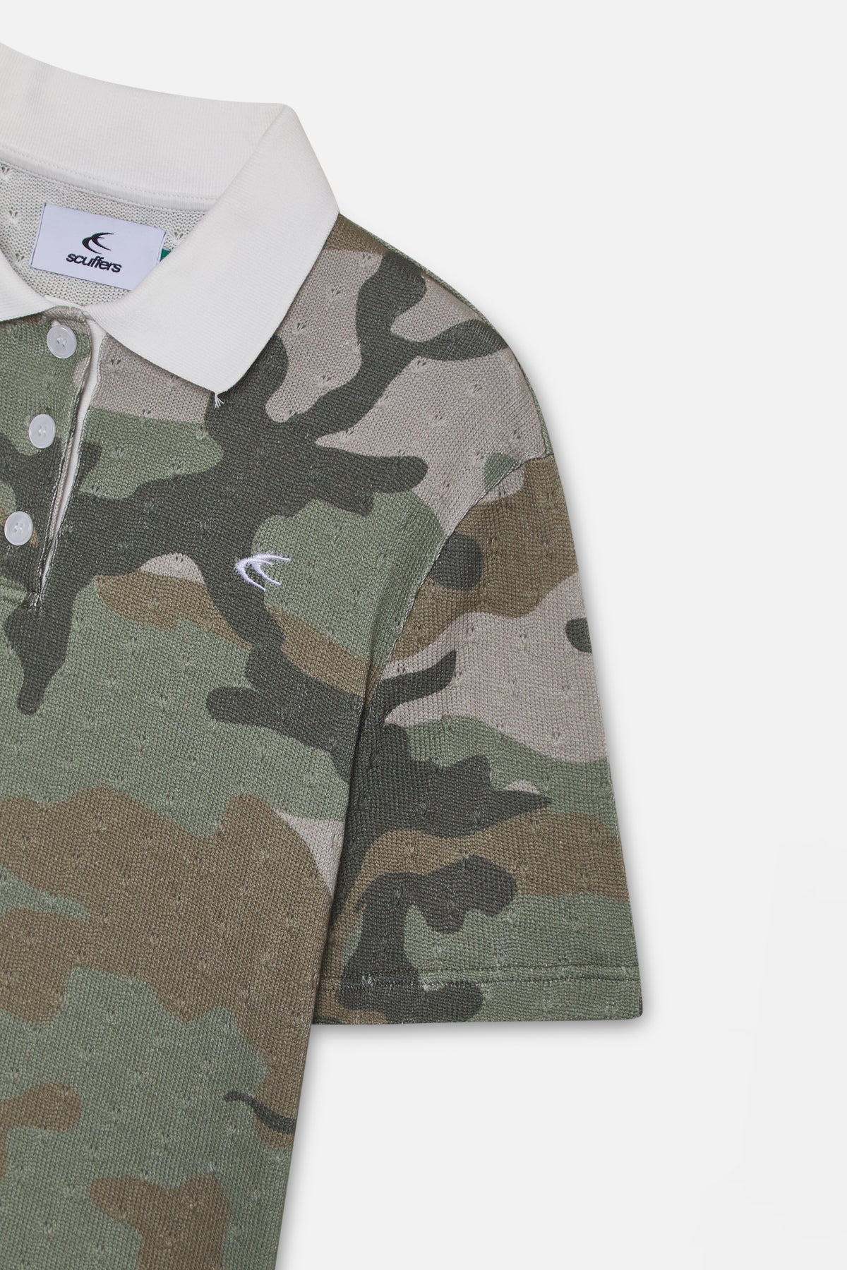Openwork Camo Polo
