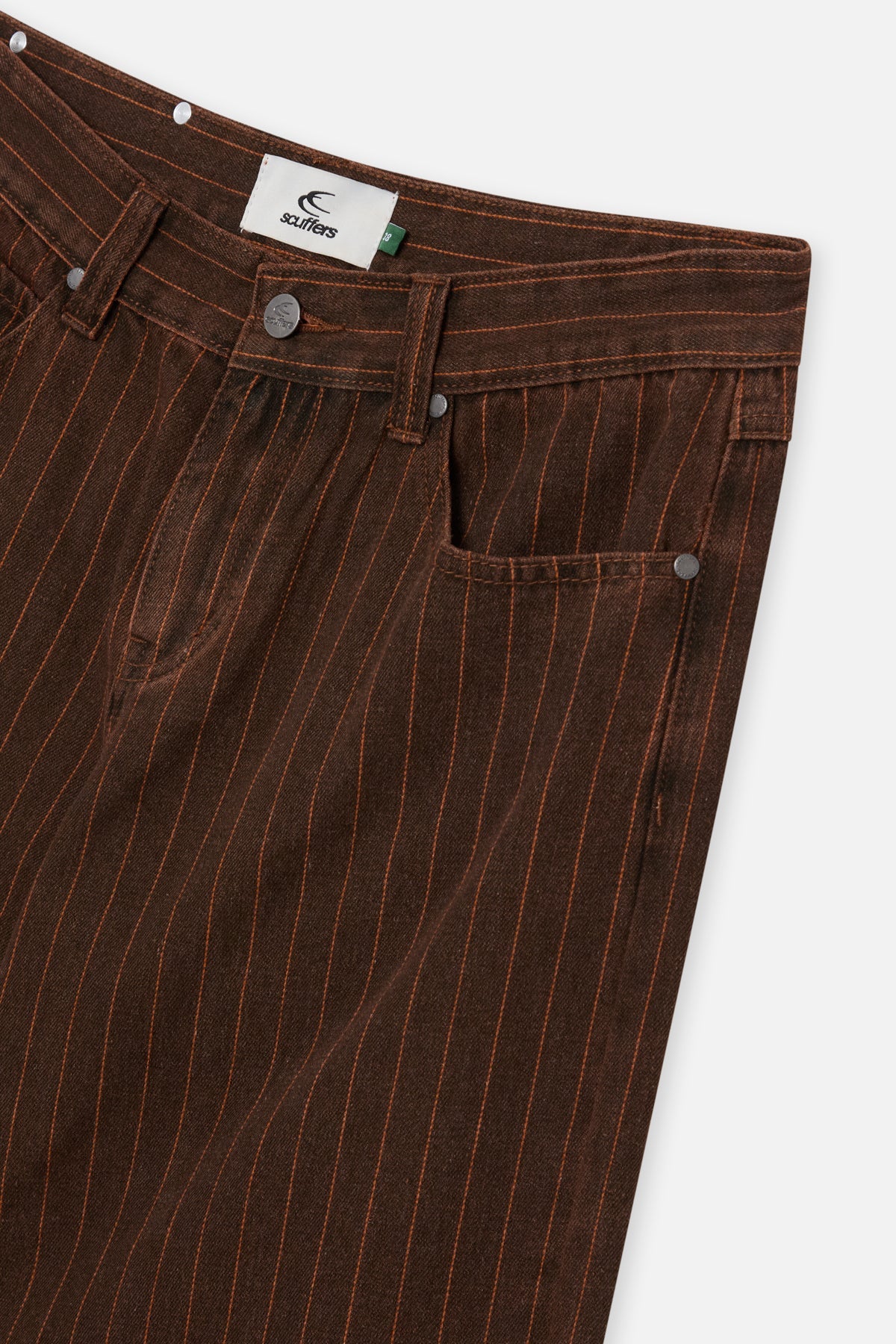 Pinstripe Carrie Brown Pants