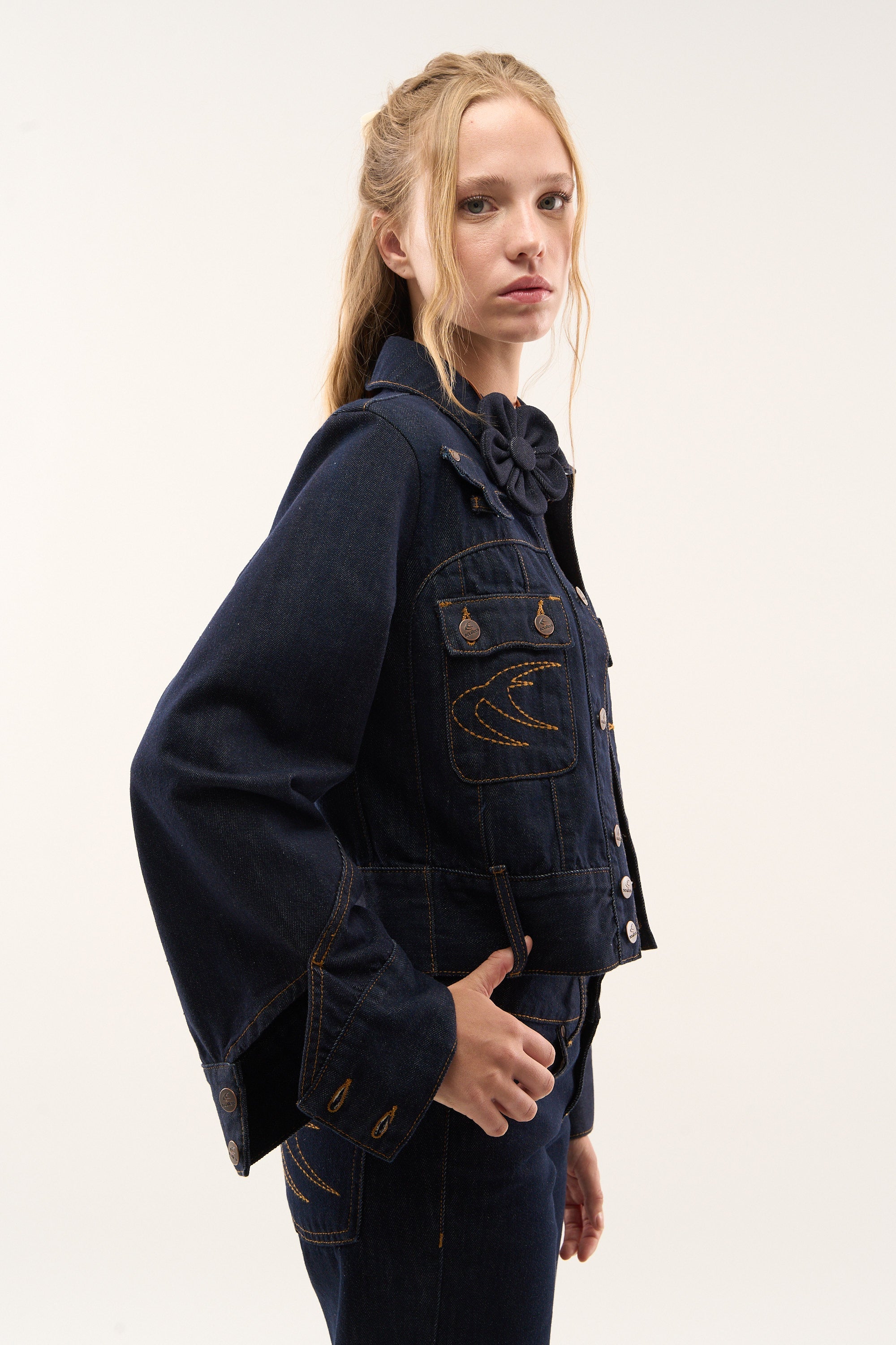 Marine Dark Blue Denim Jacket