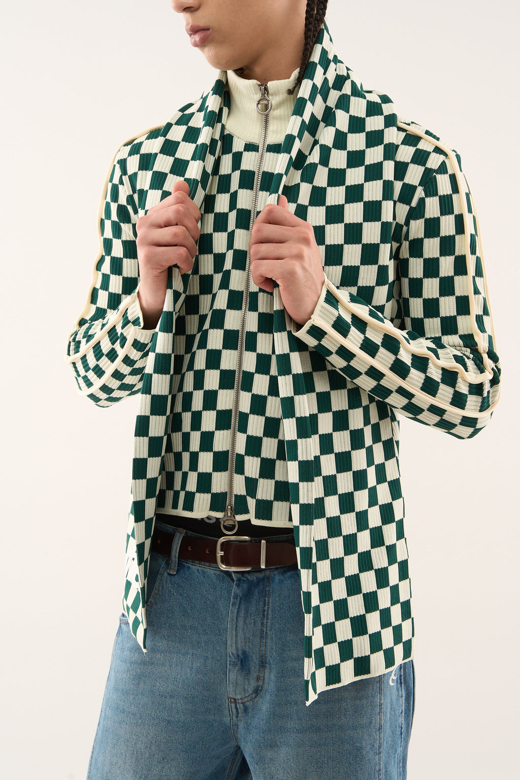 Monaco Green Checkered Zipper