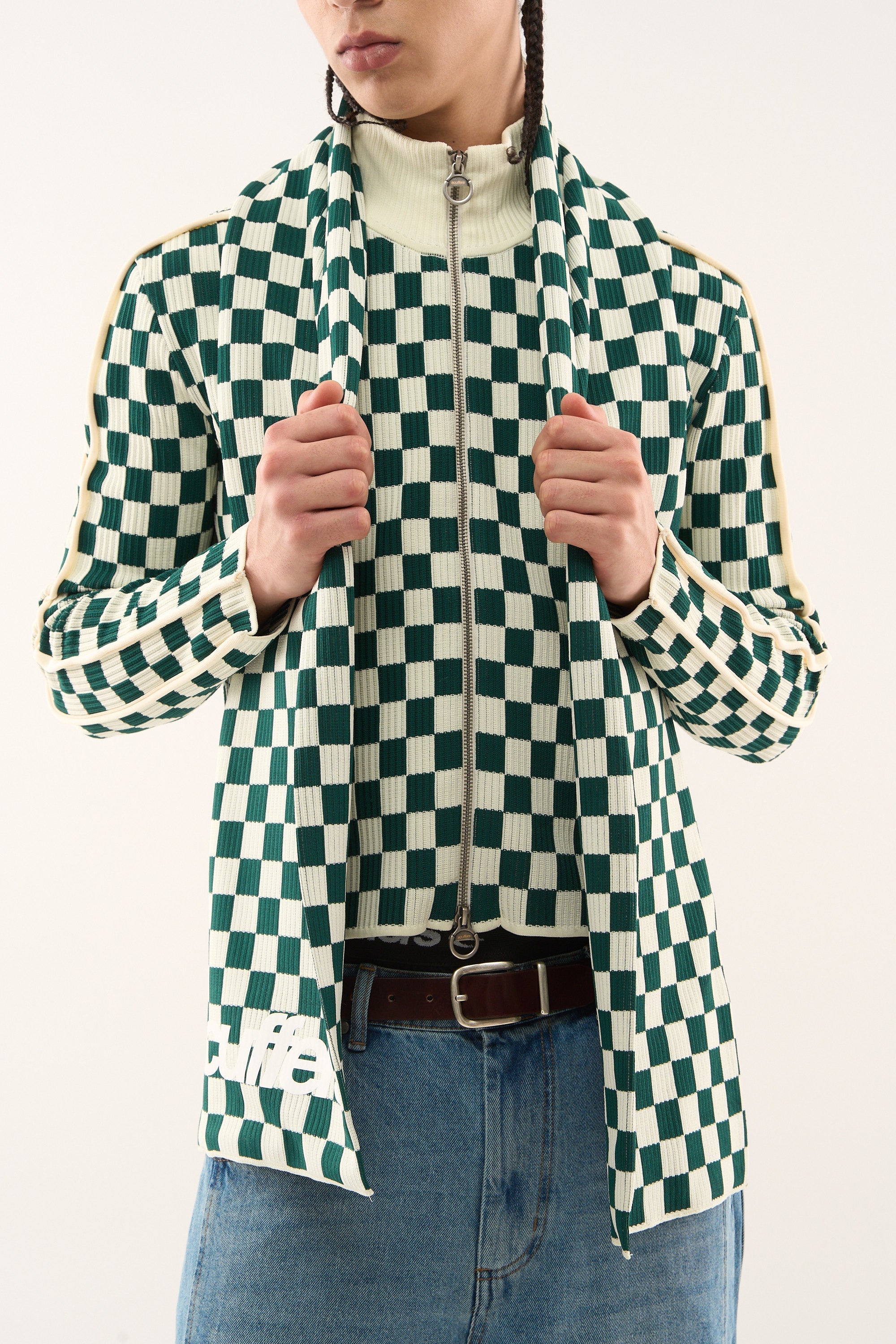 Monaco Green Checkered Zipper