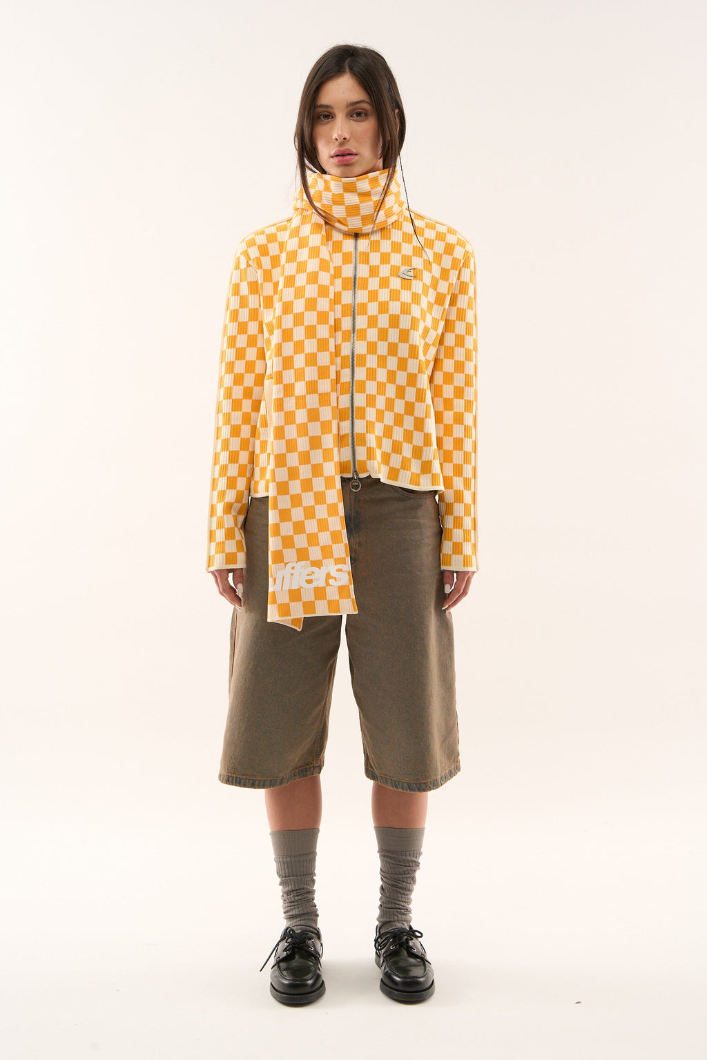 Monaco Yellow Checkered Zipper