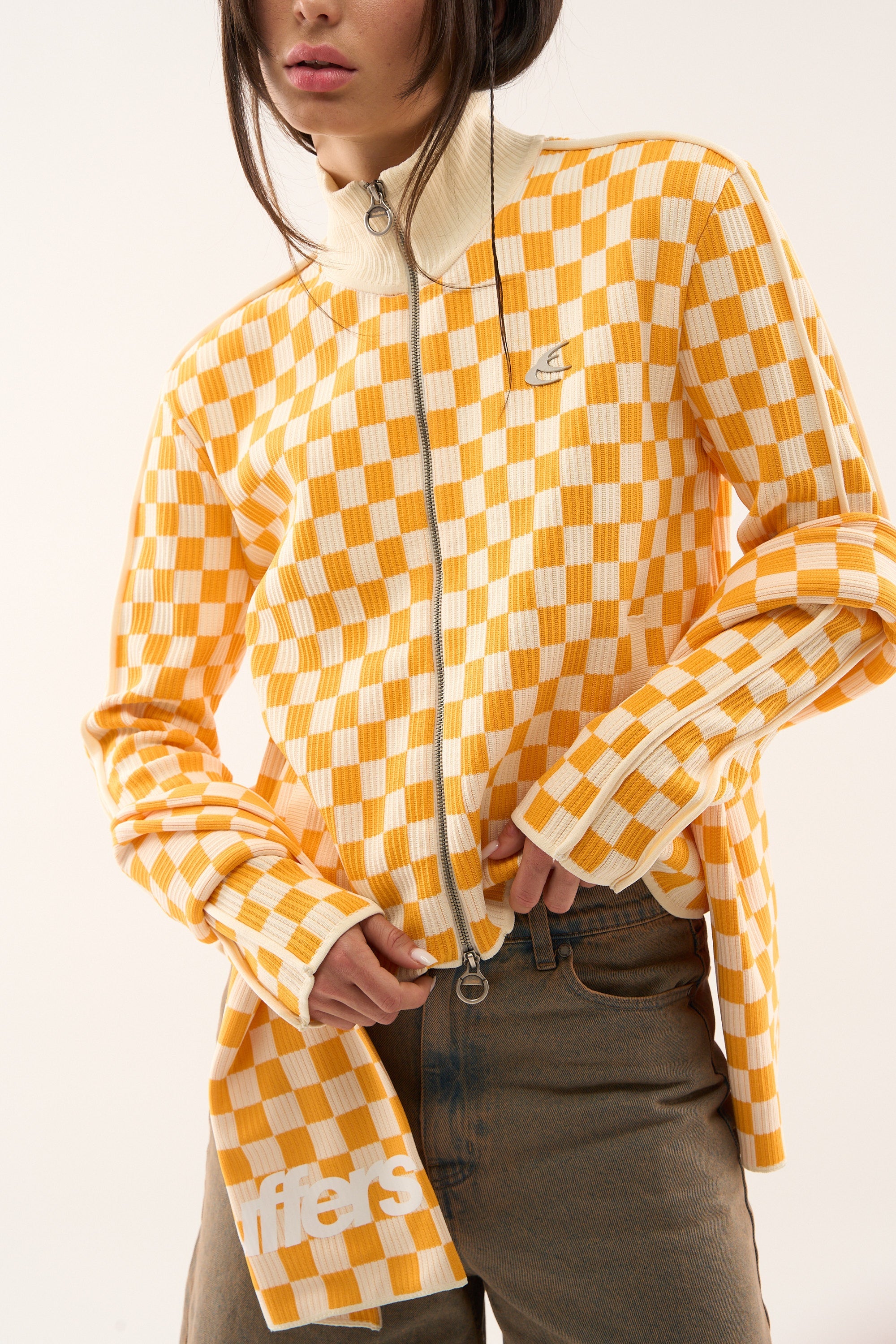 Monaco Yellow Checkered Zipper