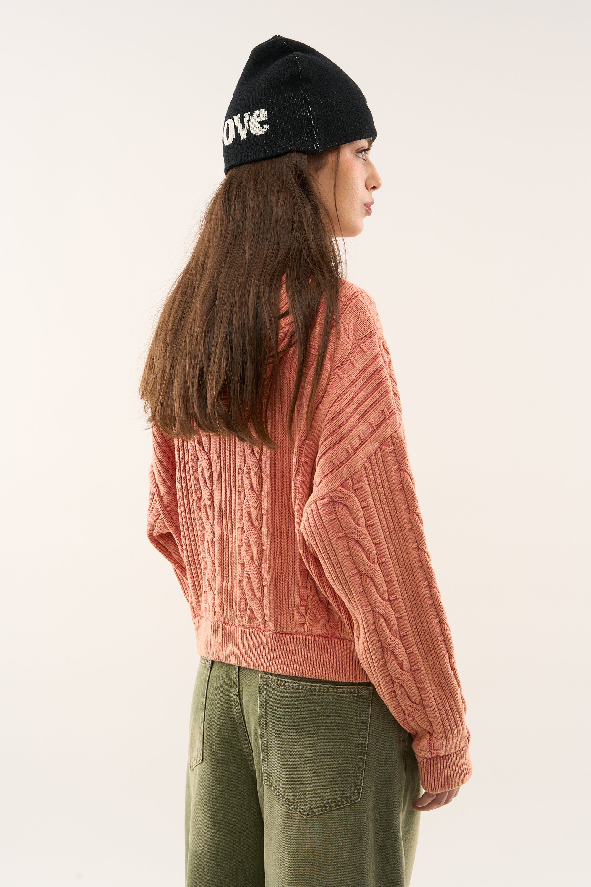 Latte Zipper Pink Knit