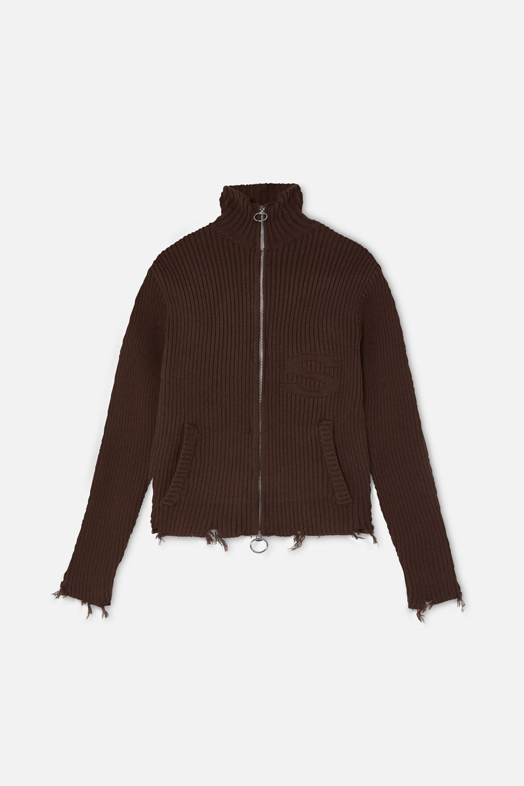 Bawdy Knit Brown Zipper