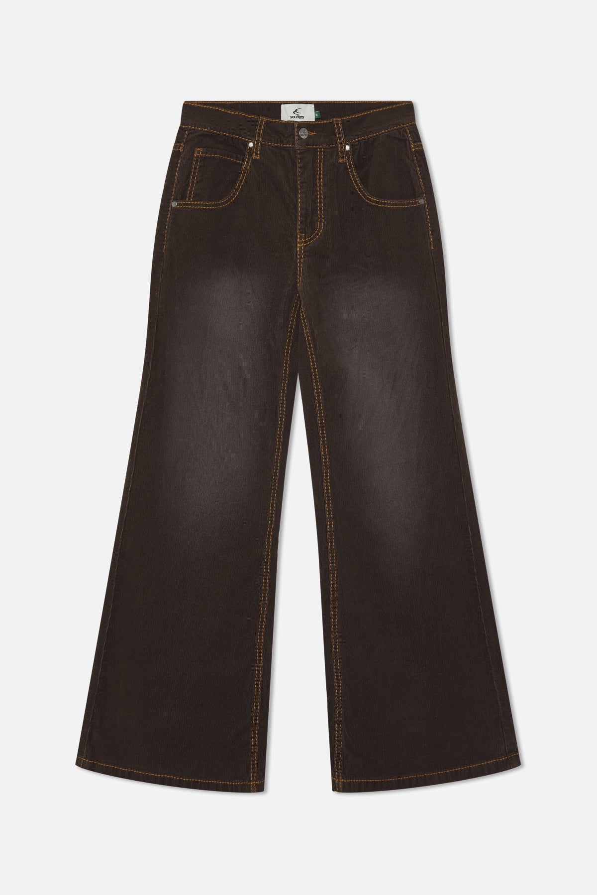 Corduroy Flared Brown Pants
