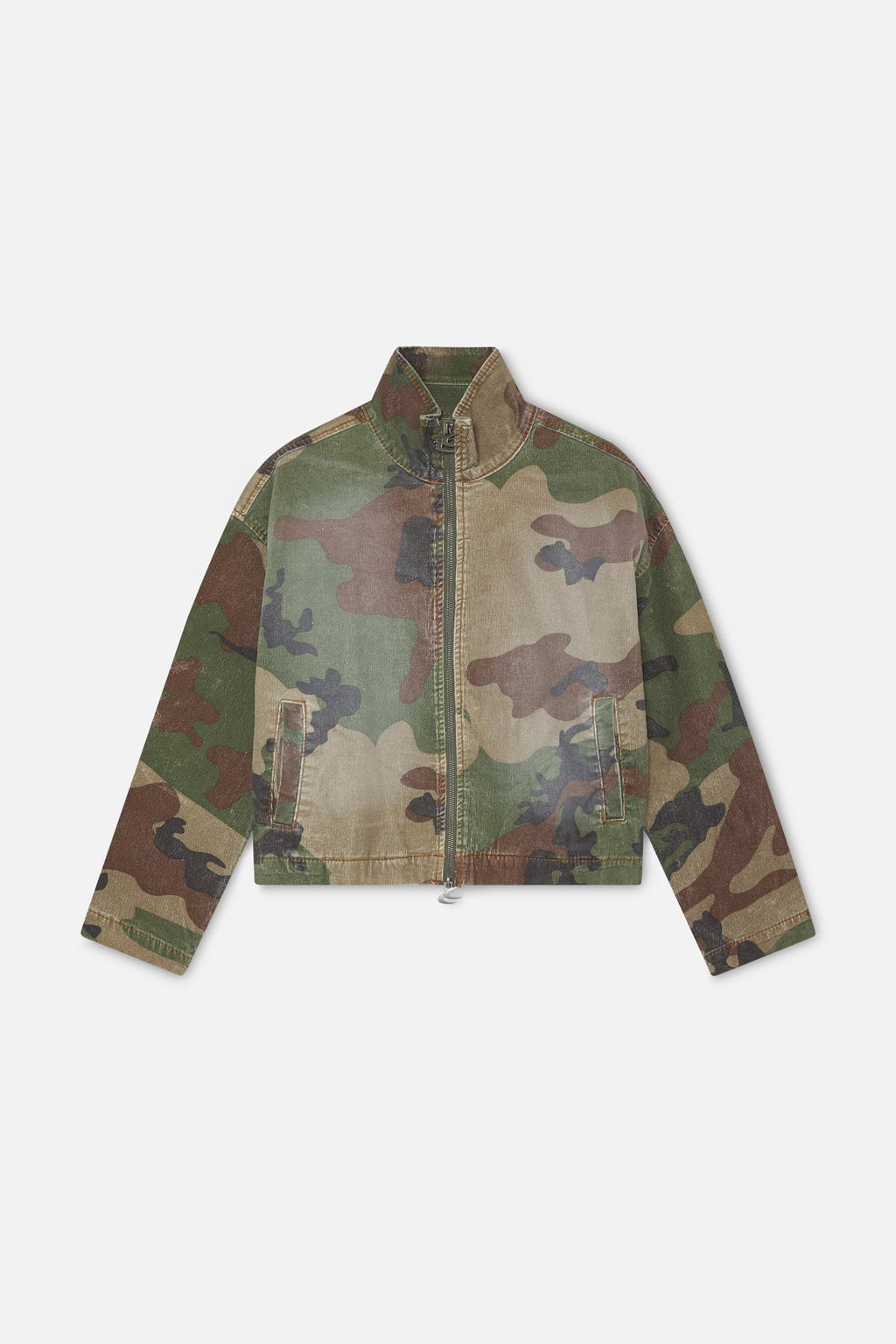 Corduroy Flared Camo Jacket