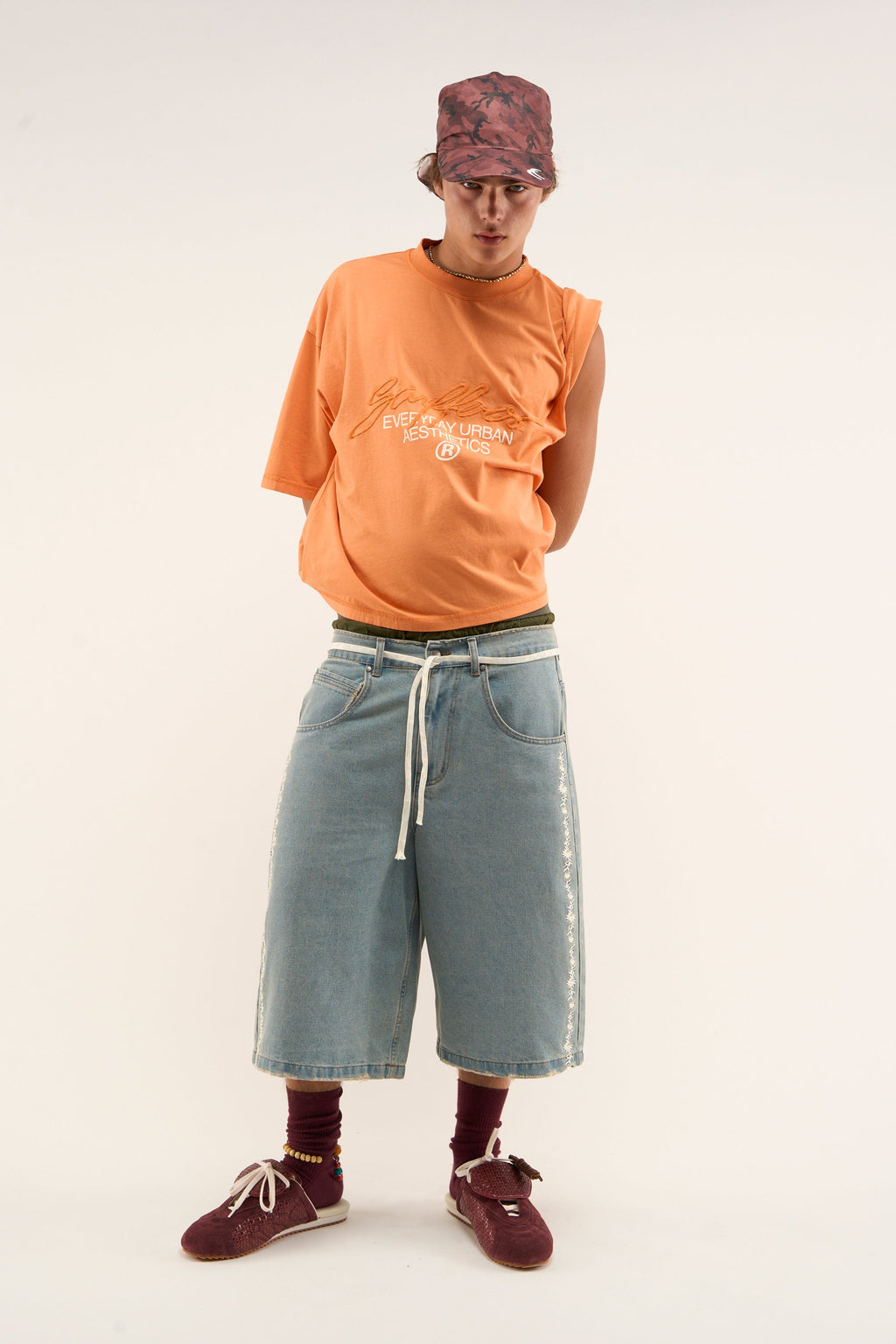 No Burgundy Camo Cap