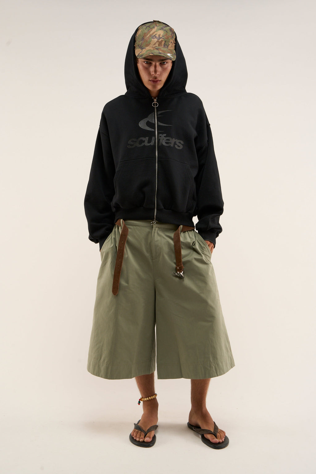 Logo Black Zipped Hoodie