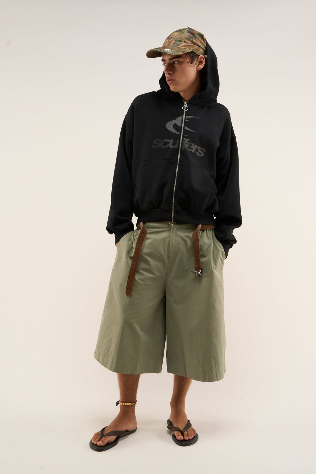 Logo Black Zipped Hoodie