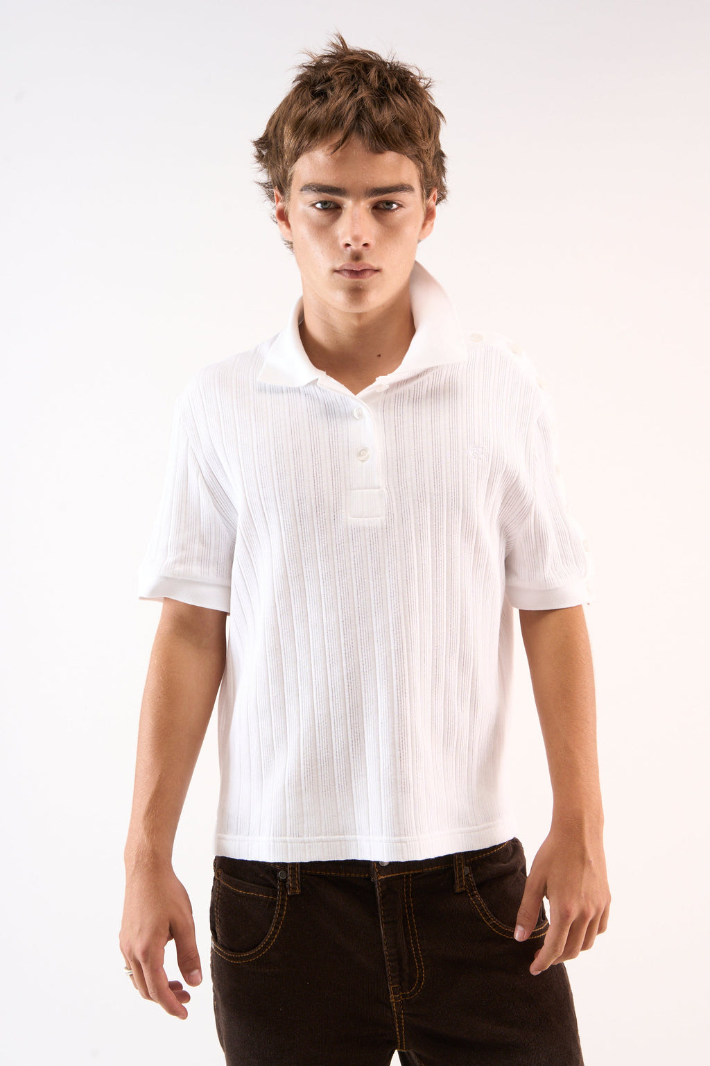 Placket White Polo
