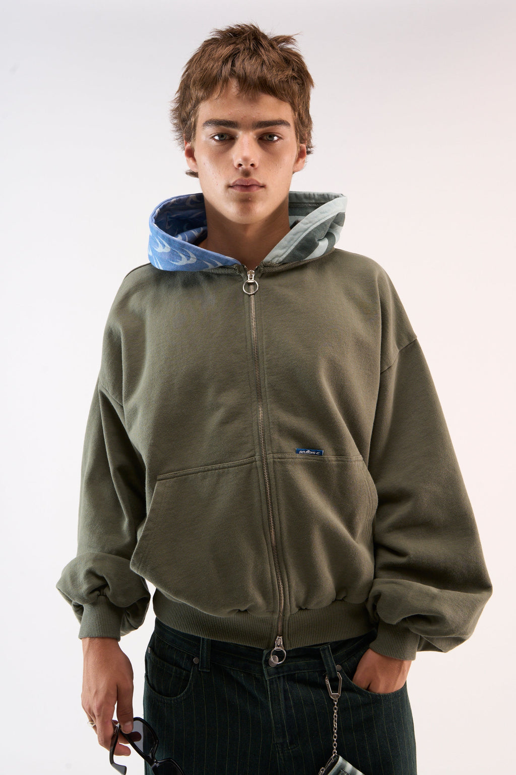 Nowhere Green Zipped Hoodie