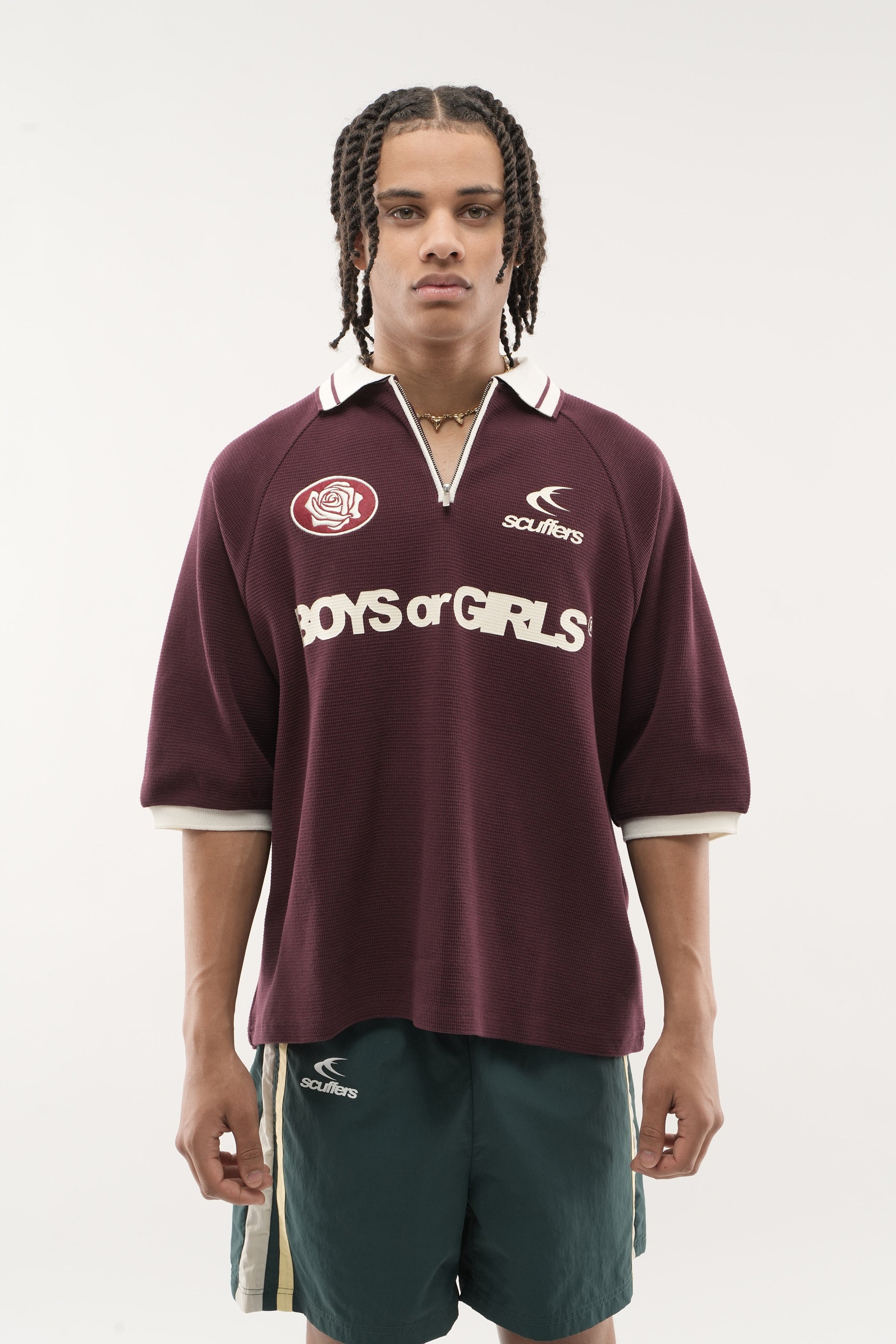 Boys or Girls Burgundy Polo