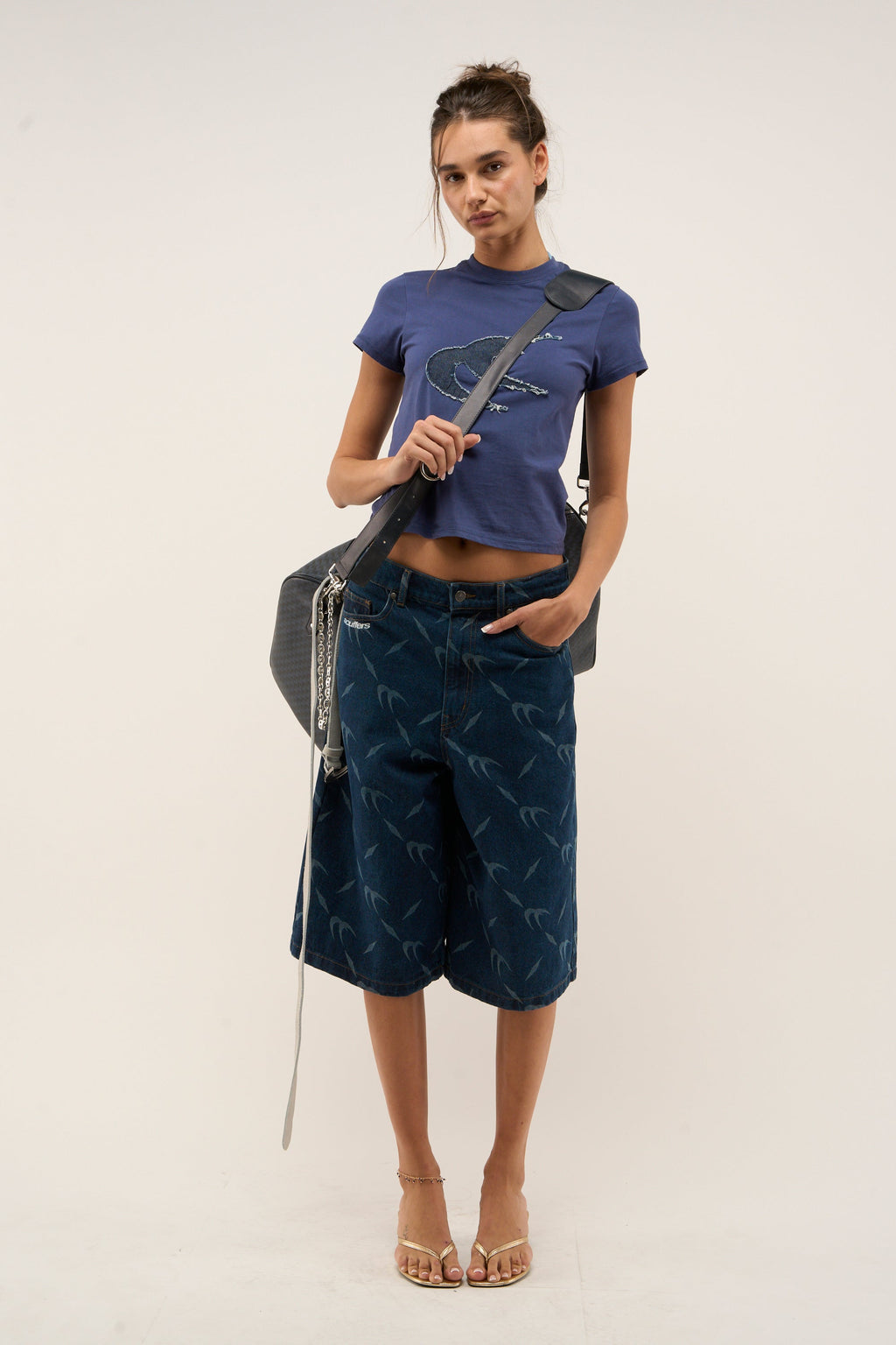 Silver Dark Blue Jorts