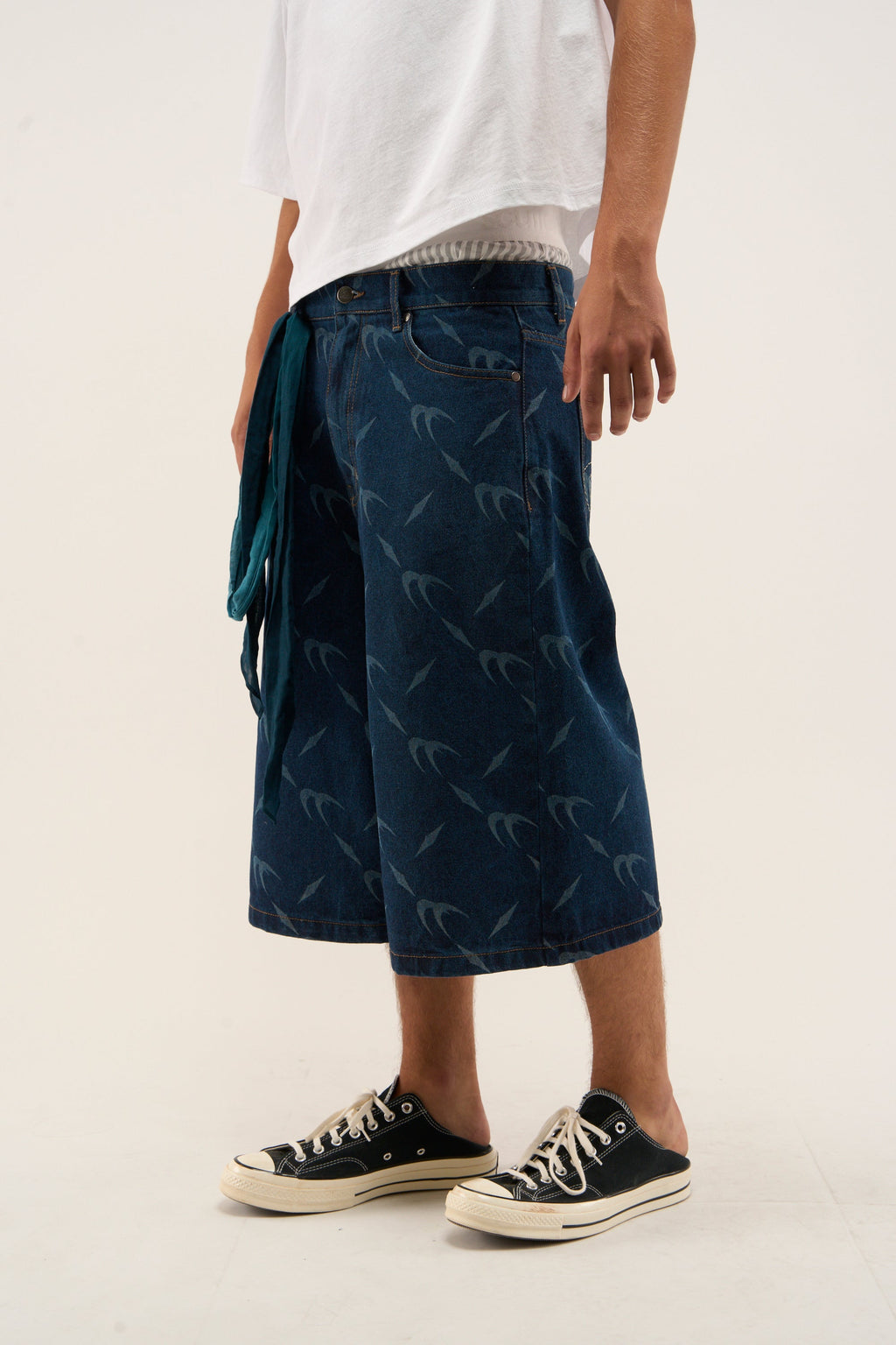 Silver Dark Blue Jorts