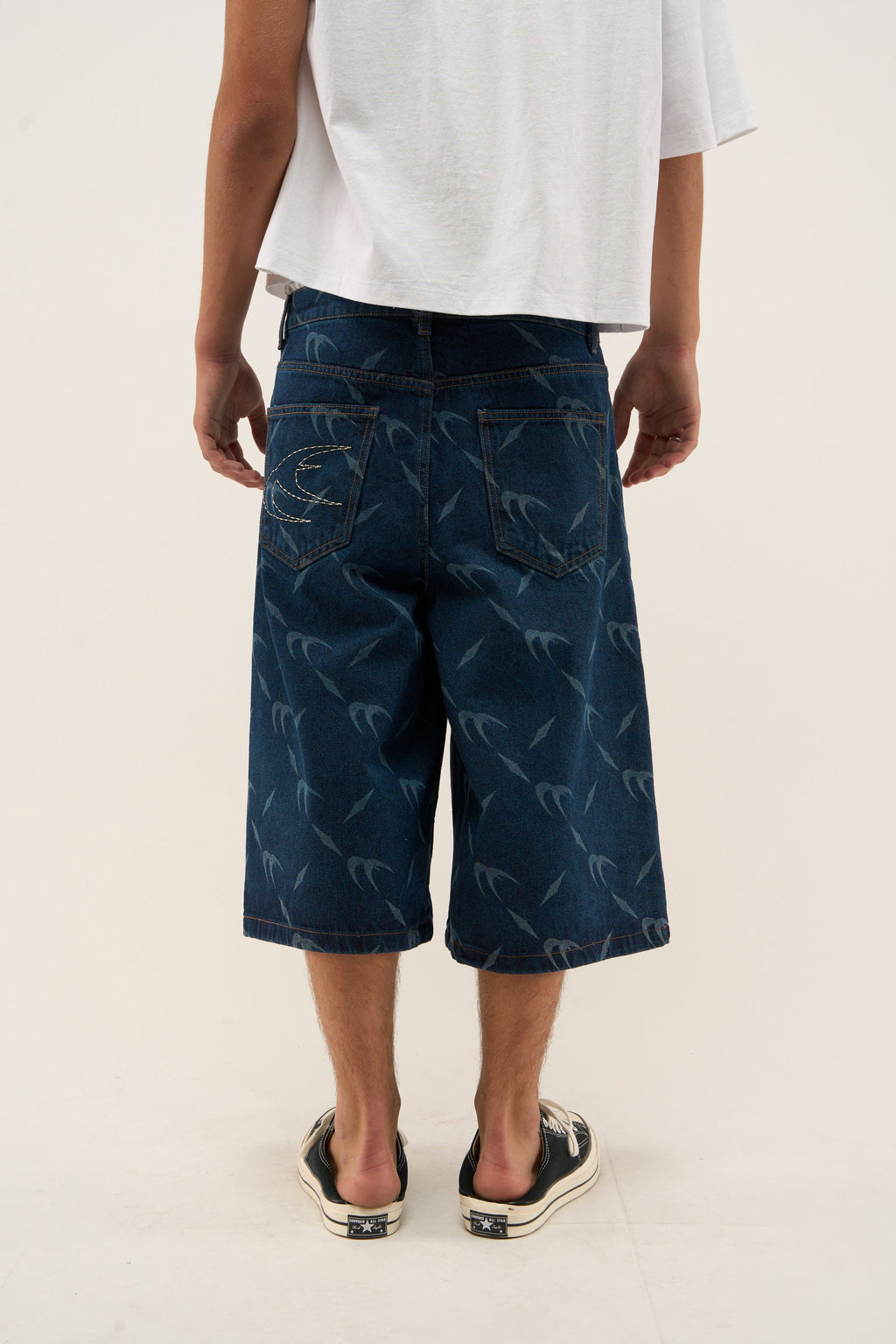 Silver Dark Blue Jorts