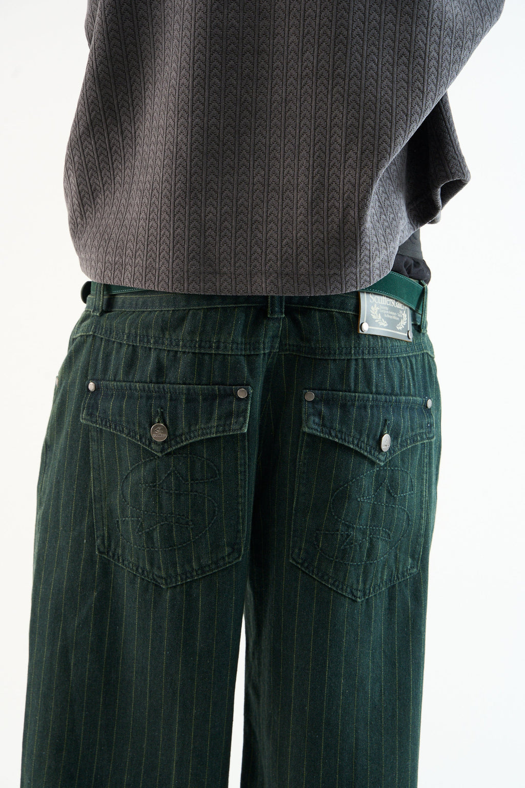 Pinstripe Carrie Green Pants
