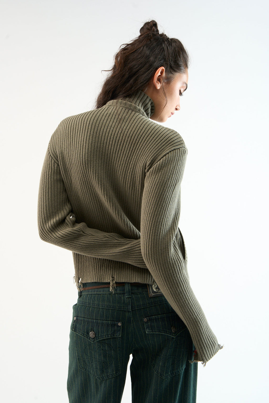 Bawdy Knit Green Zipper
