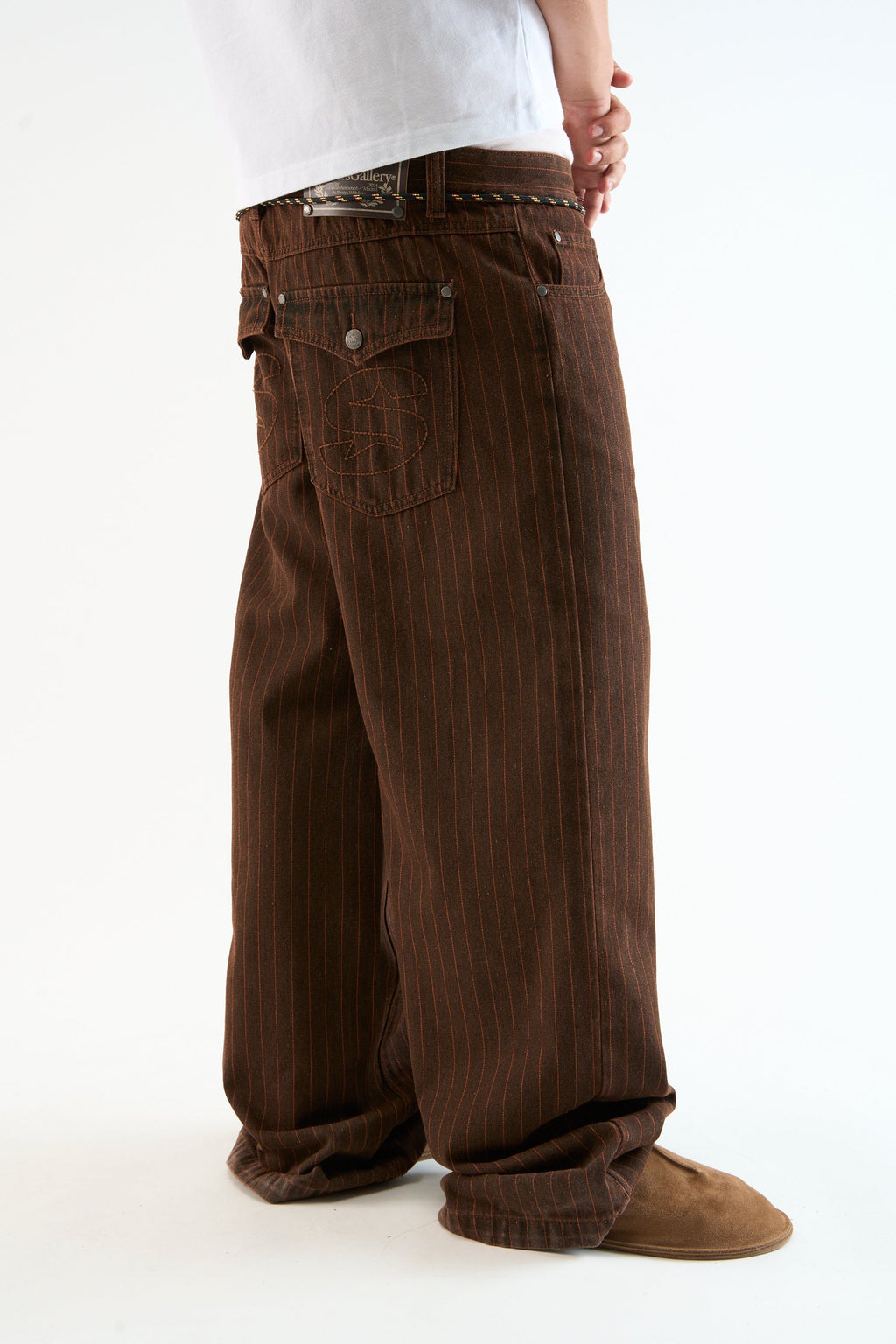 Pinstripe Carrie Brown Pants