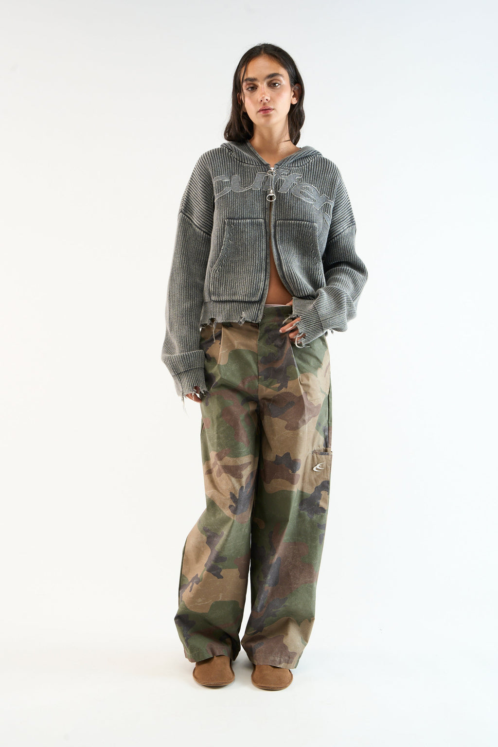 New Light Dark Buzz Knit Zipper