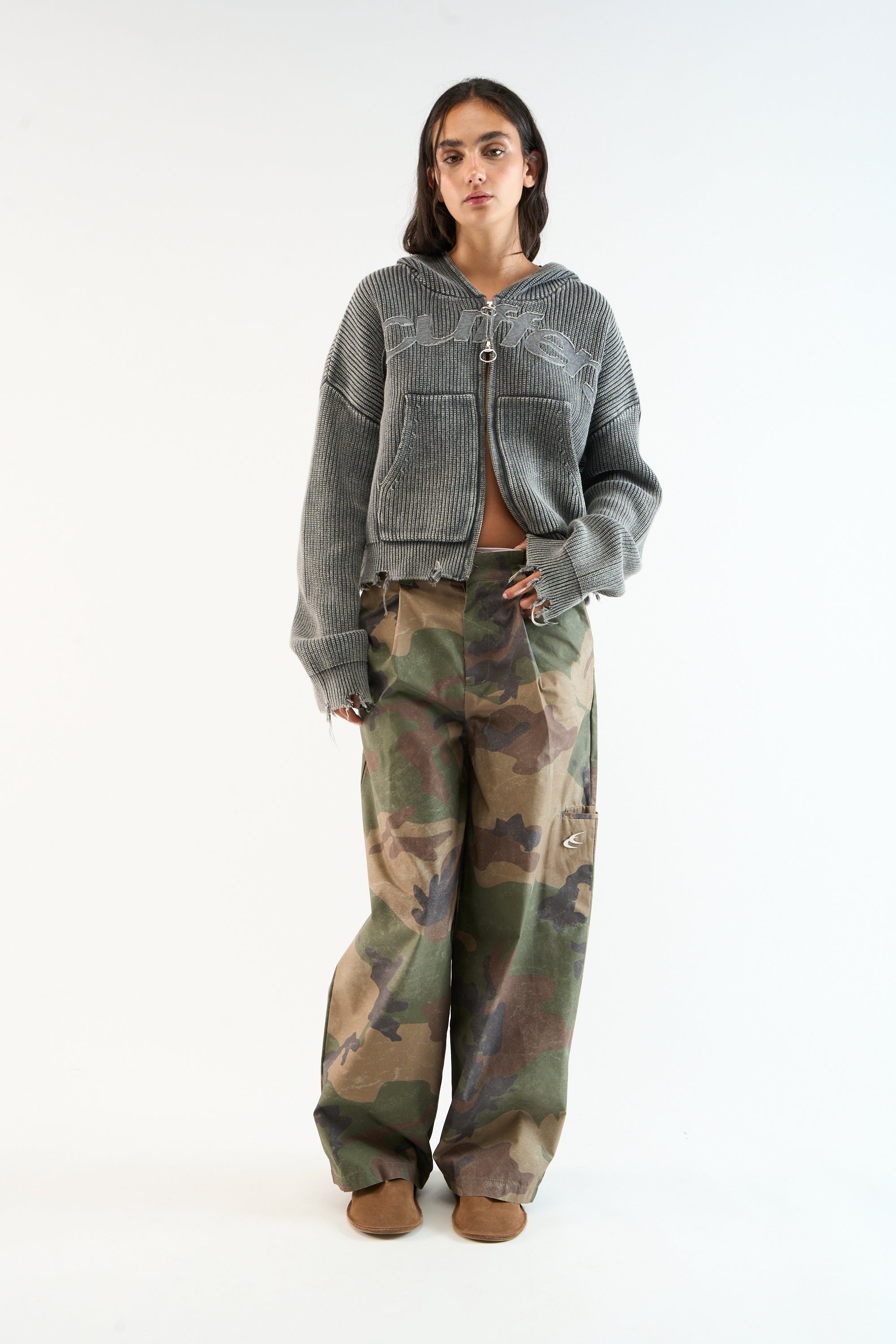 New Light Dark Buzz Knit Zipper