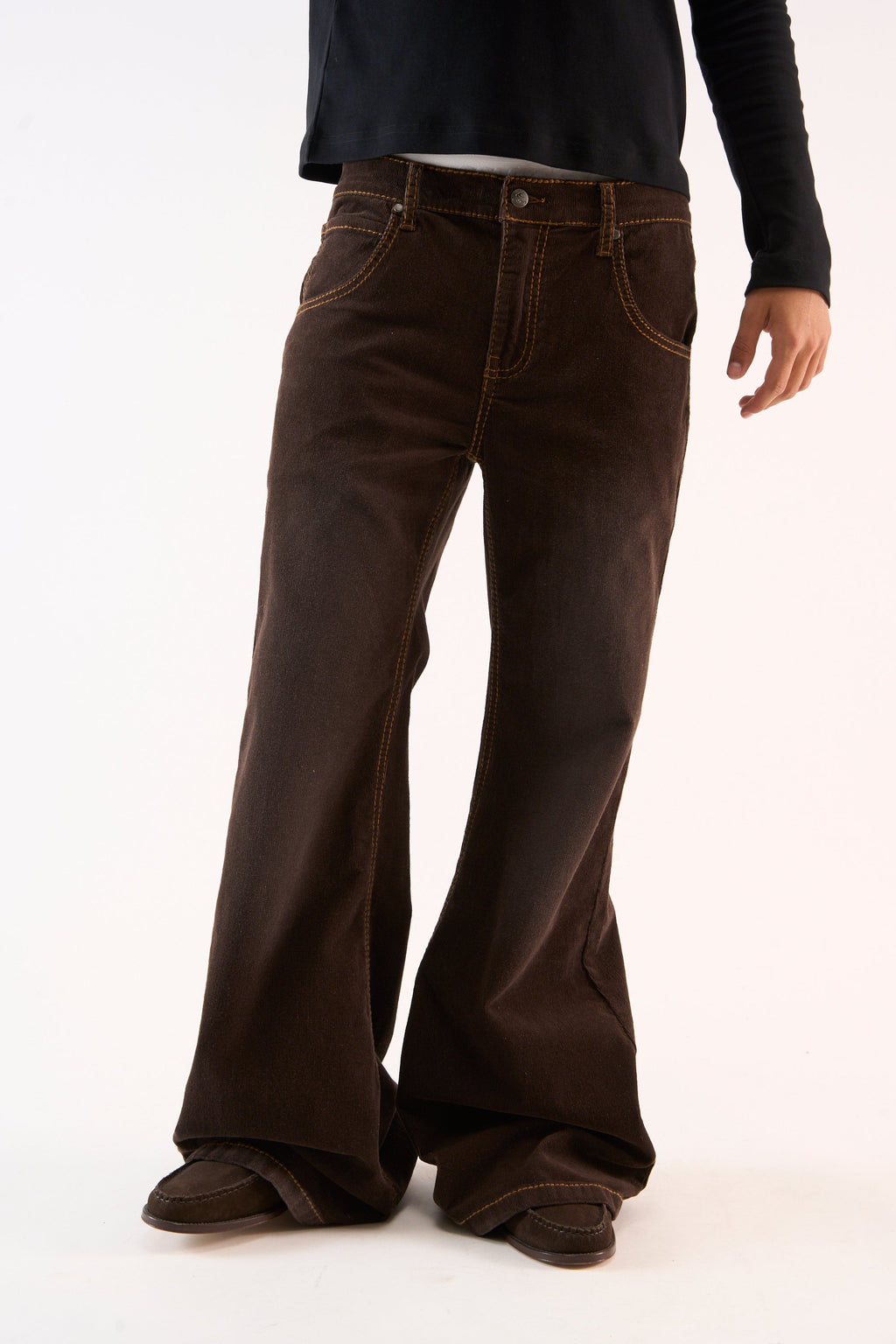 Corduroy Flared Brown Pants