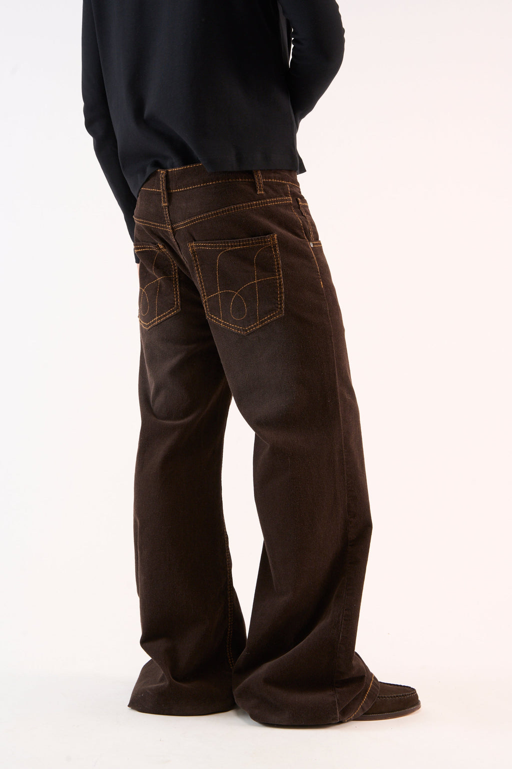 Corduroy Flared Brown Pants