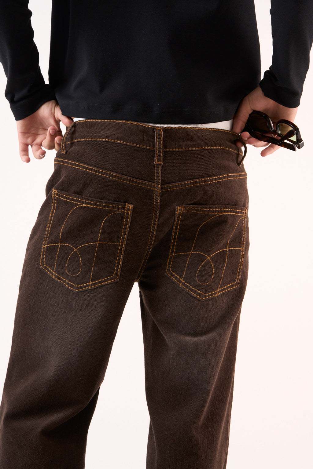 Corduroy Flared Brown Pants