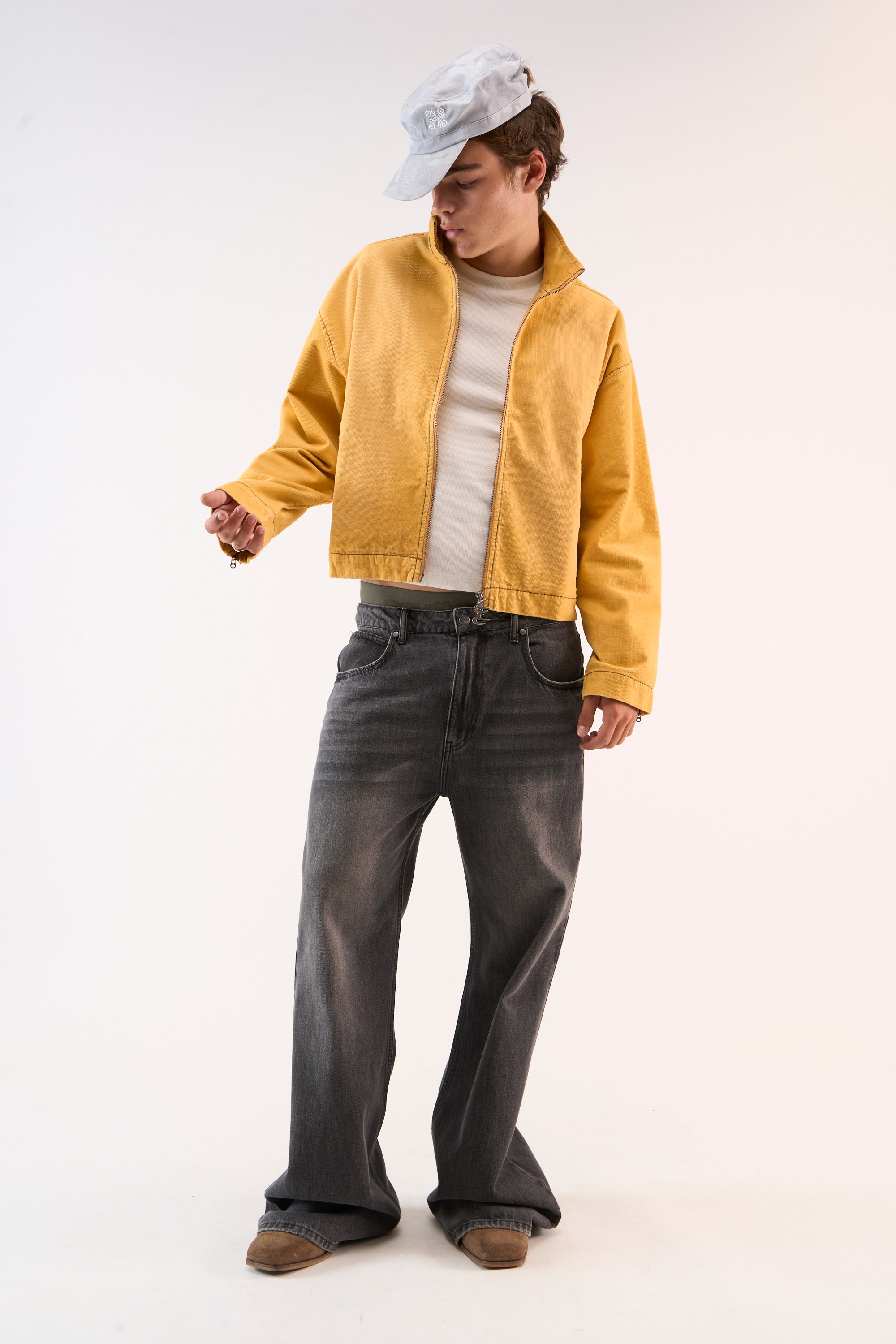 Corduroy Flared Yellow Jacket