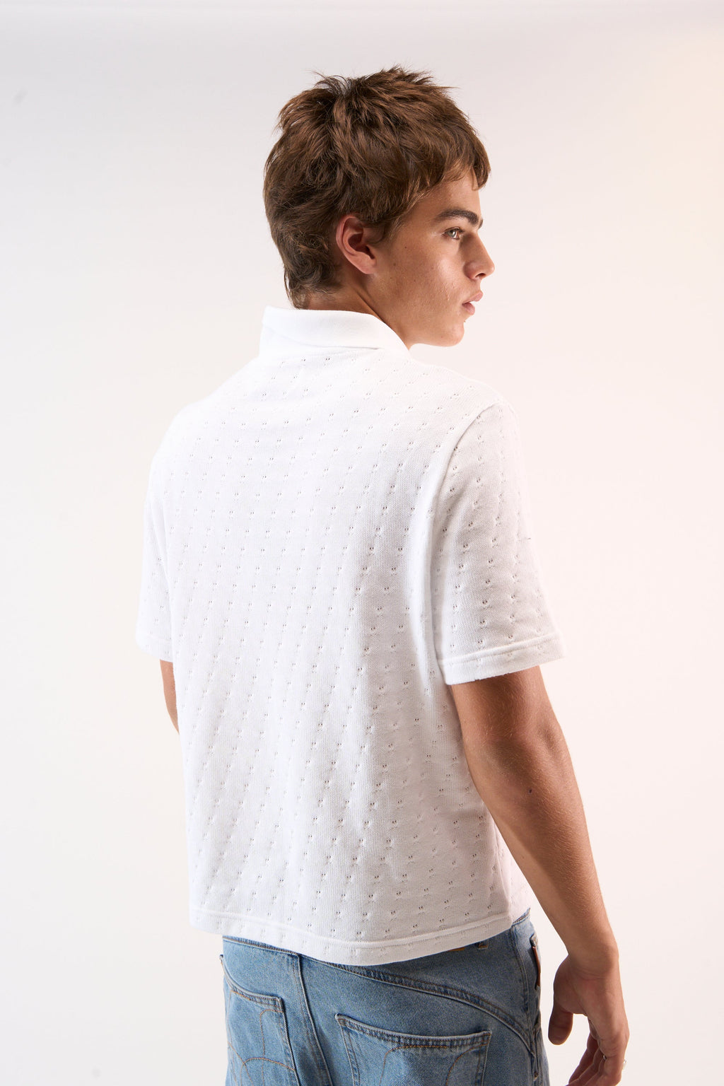 Openwork White Polo